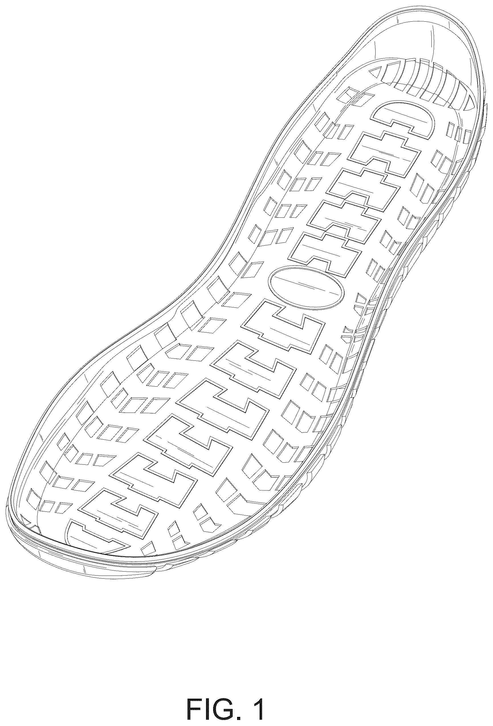 Patent USD1124616 Figure 1 – Shoe sole