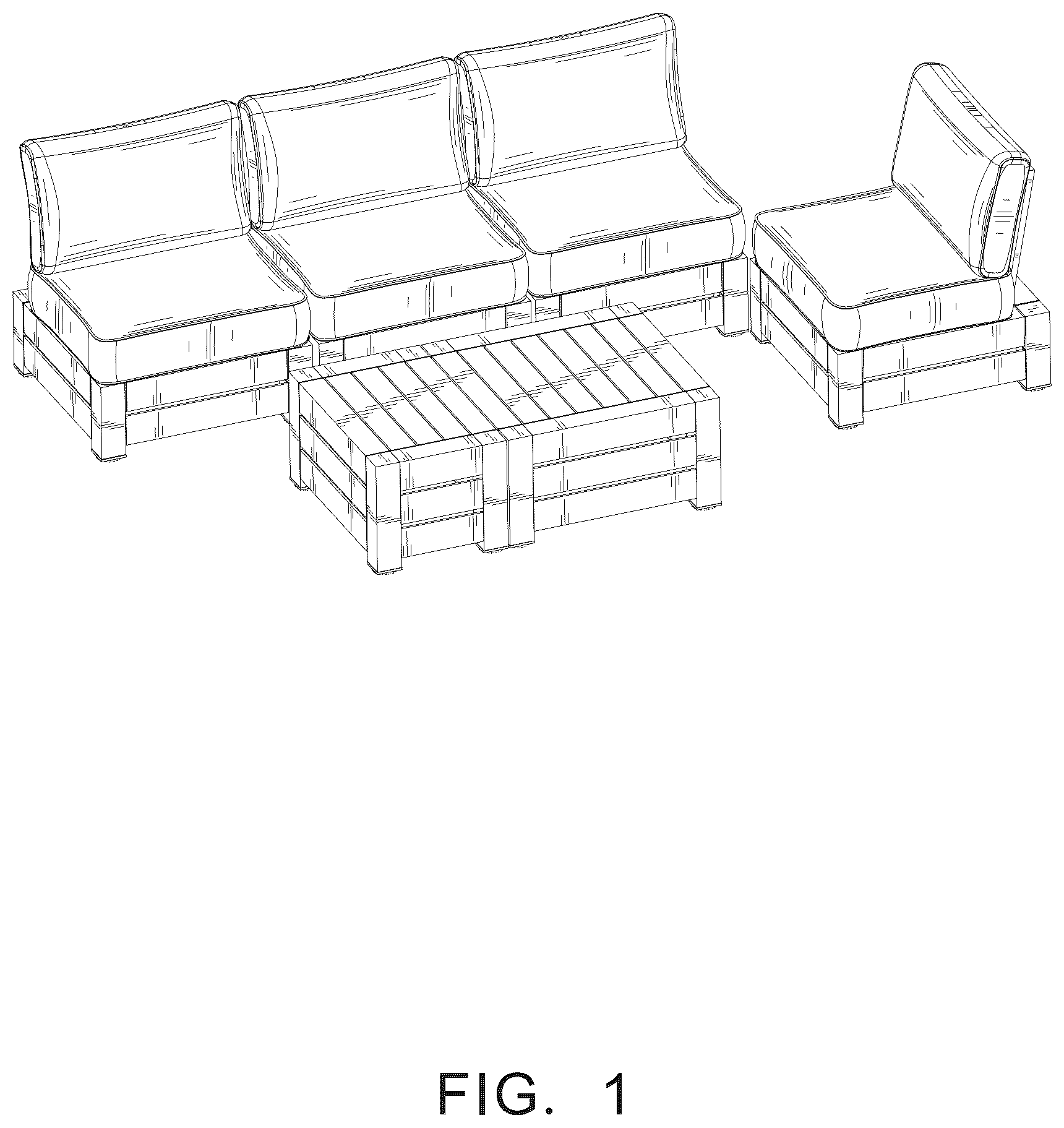 Patent USD1124682 — Sofa set with side tables — Figure 1