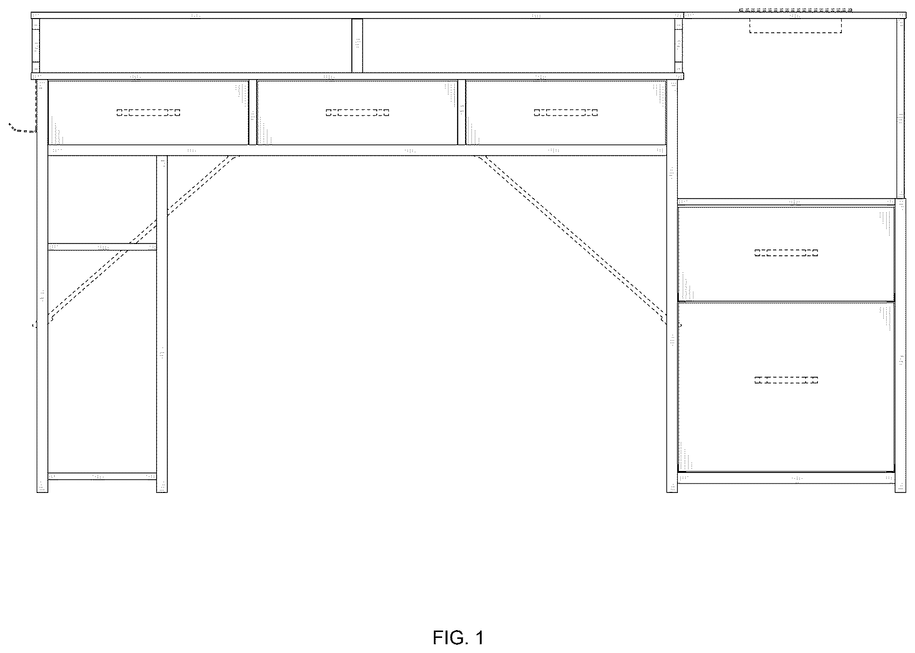 Patent USD1124719 Figure 1 – Desk