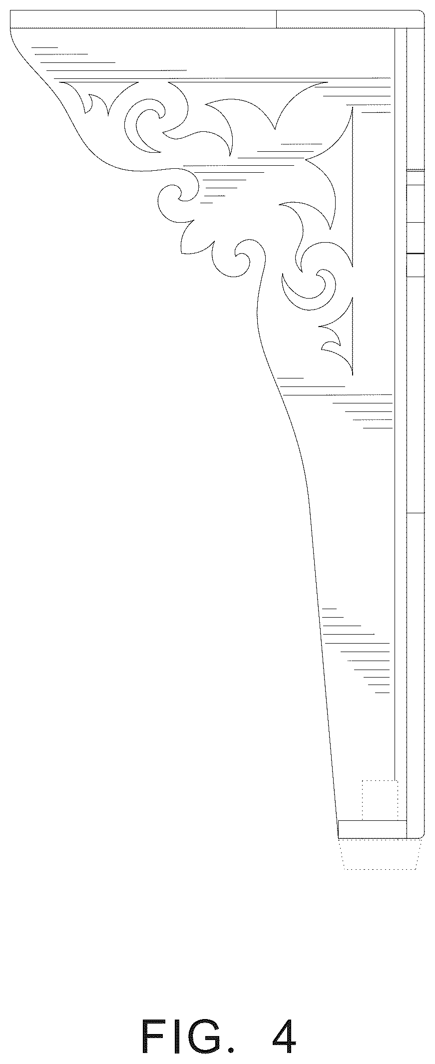 Patent USD1124733 Figure 4 – Furniture foot