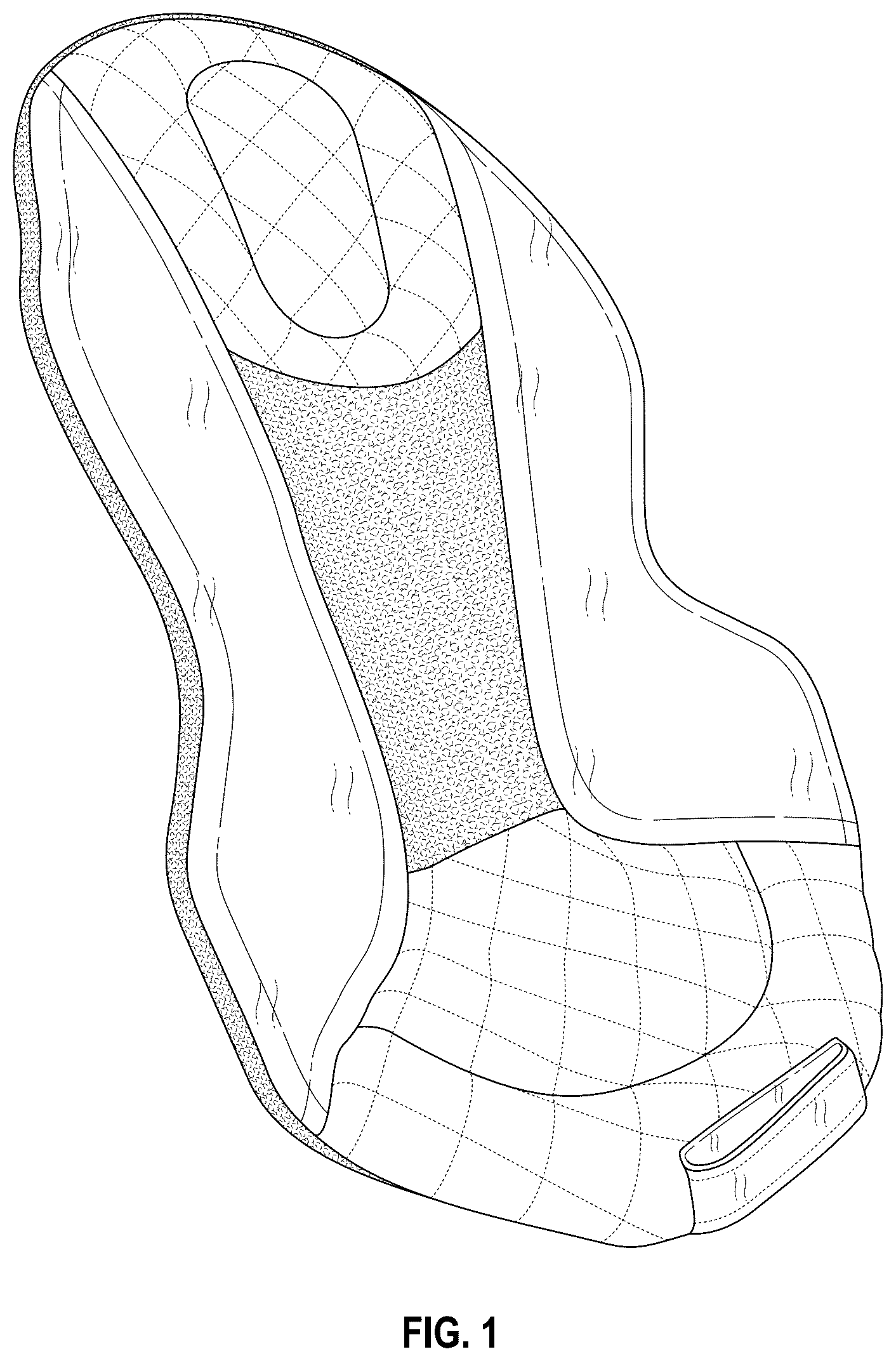 Patent USD1124734 Figure 1 – Baby bouncer seat insert