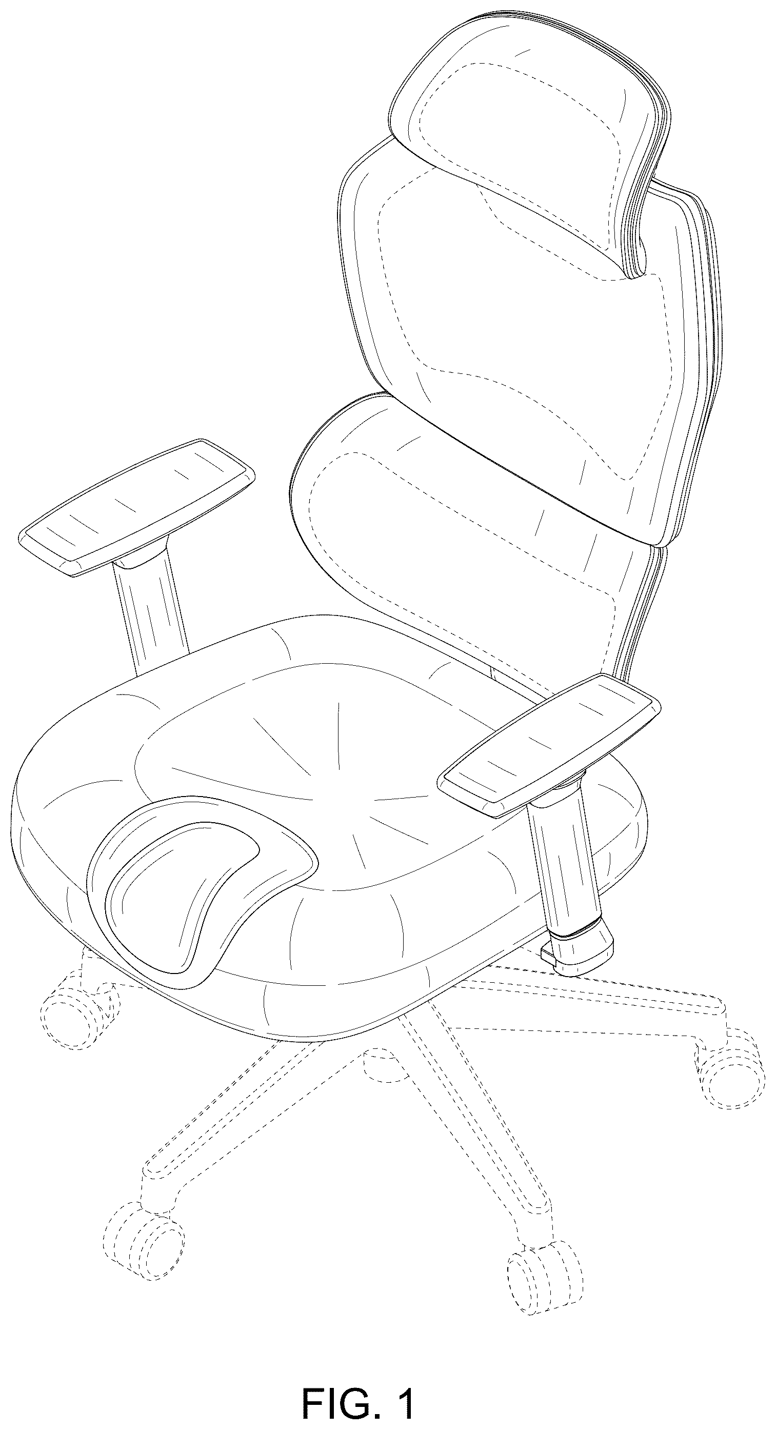 Patent USD1124736 Figure 1 – Chair