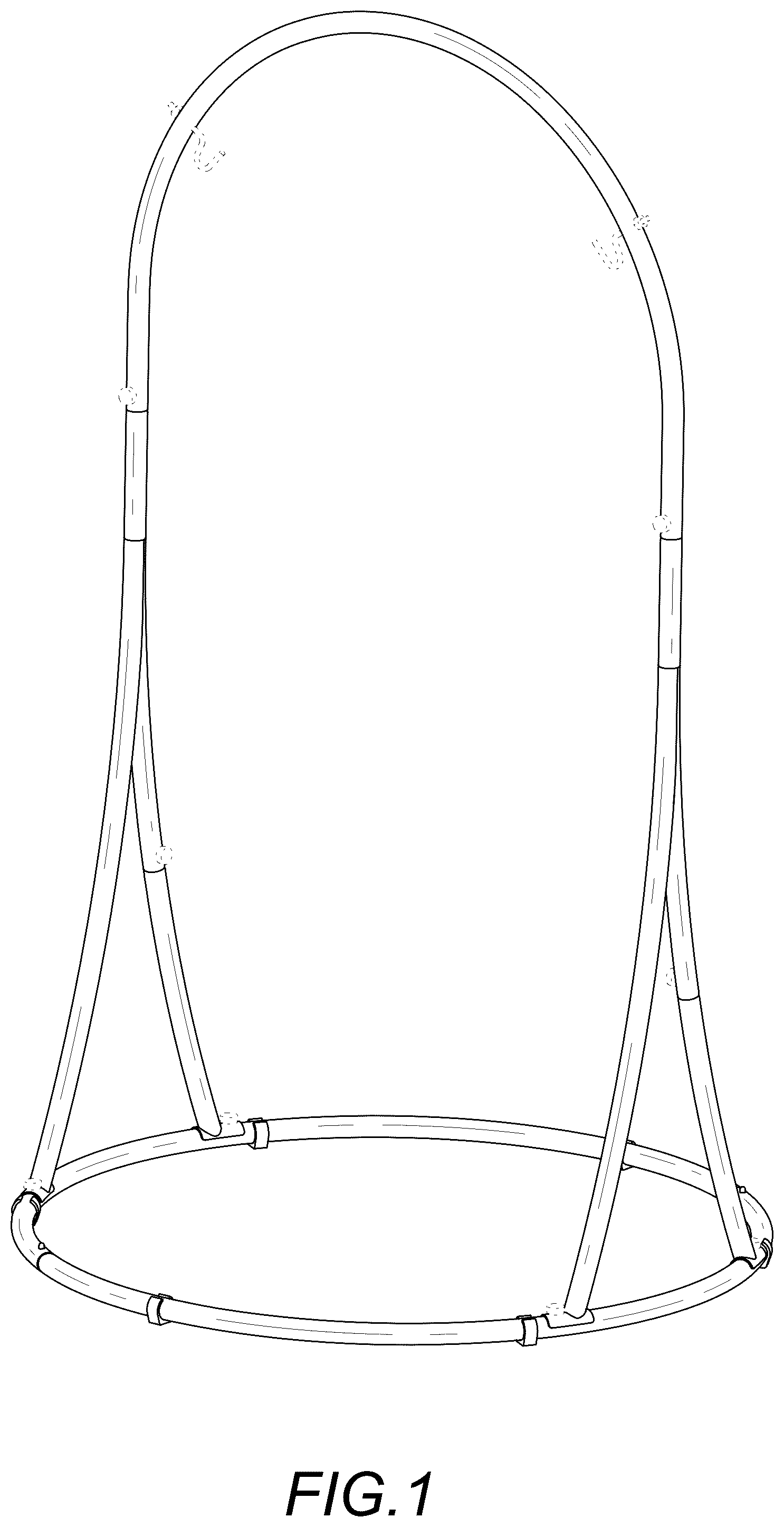 Patent USD1124740 Figure 1 – Hammock chair stand