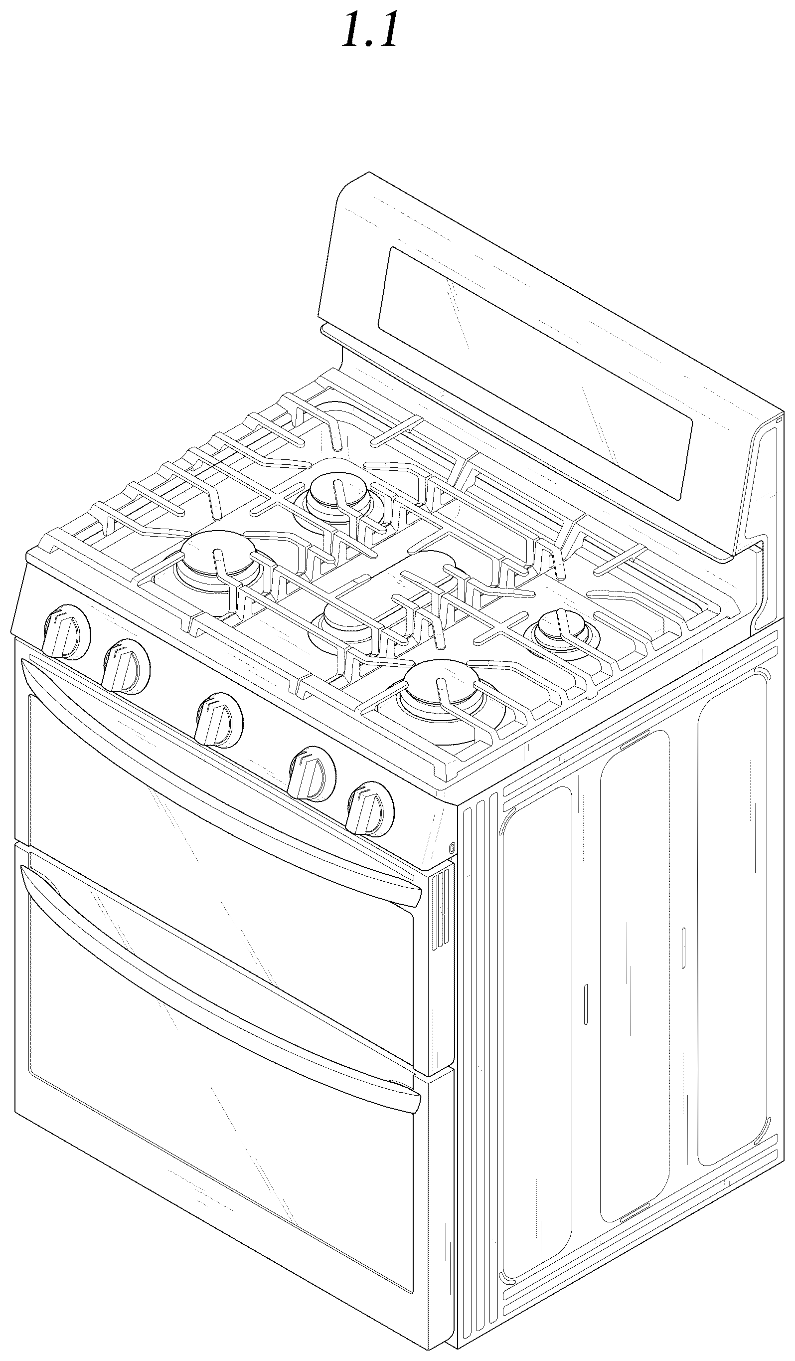 Patent USD1124750 — Gas oven range — Figure 1
