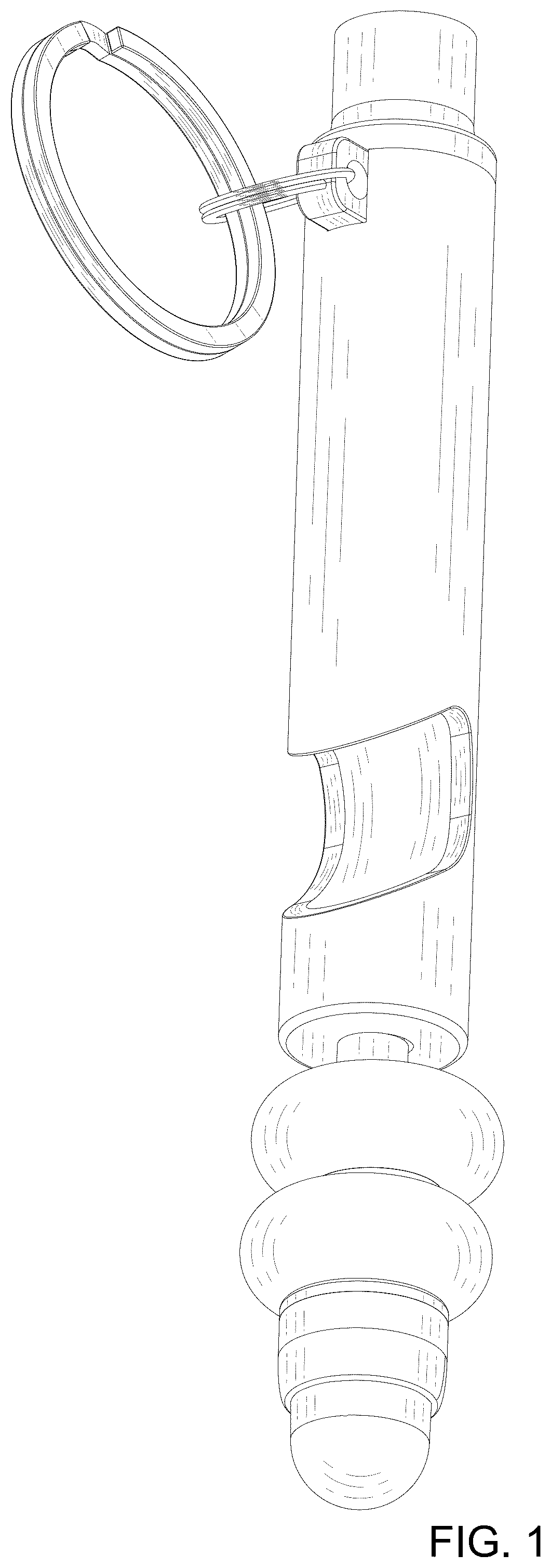 Patent USD1124811 — Keychain spinner bottle opener and whistle — Figure 1