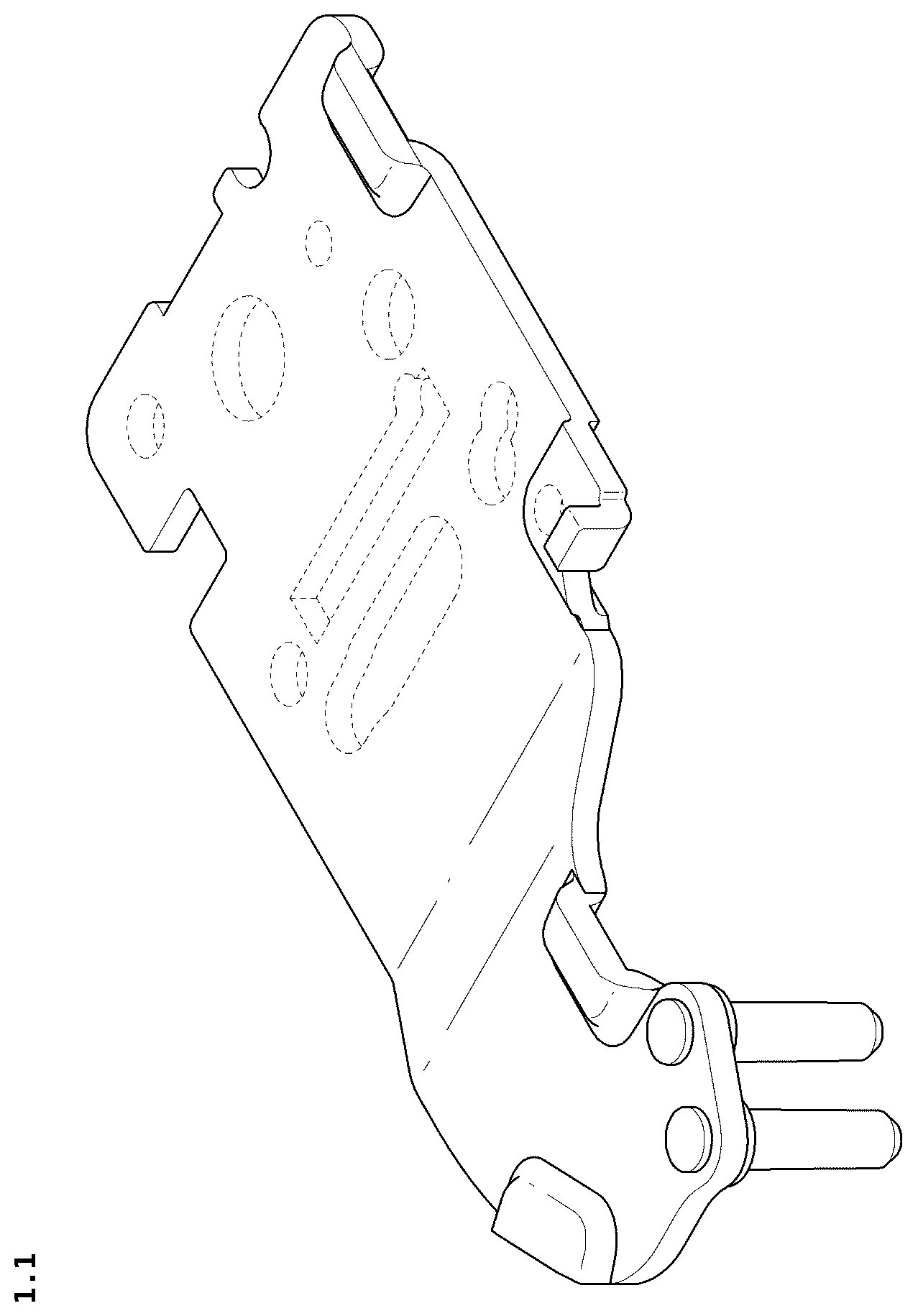 Patent USD1124829 — Hinge for refrigerator door — Figure 1