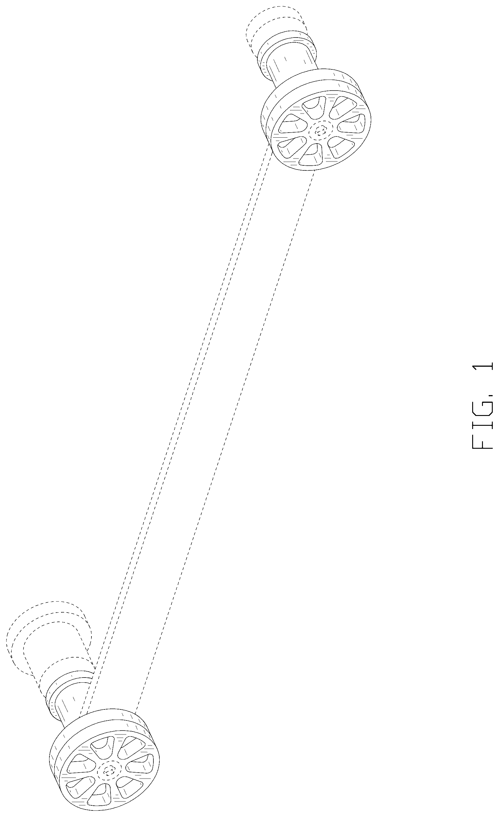 Patent USD1124834 — Sliding door hardware having wheel-shaped front roller disks — Figure 1