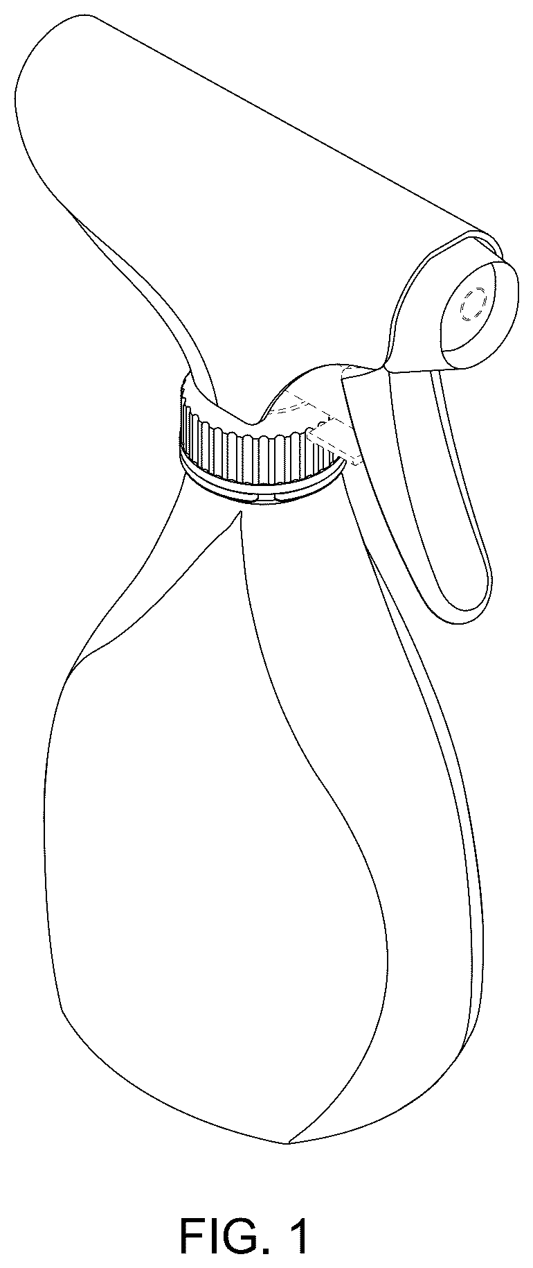 Patent USD1124890 Figure 1 – Bottle with spray trigger