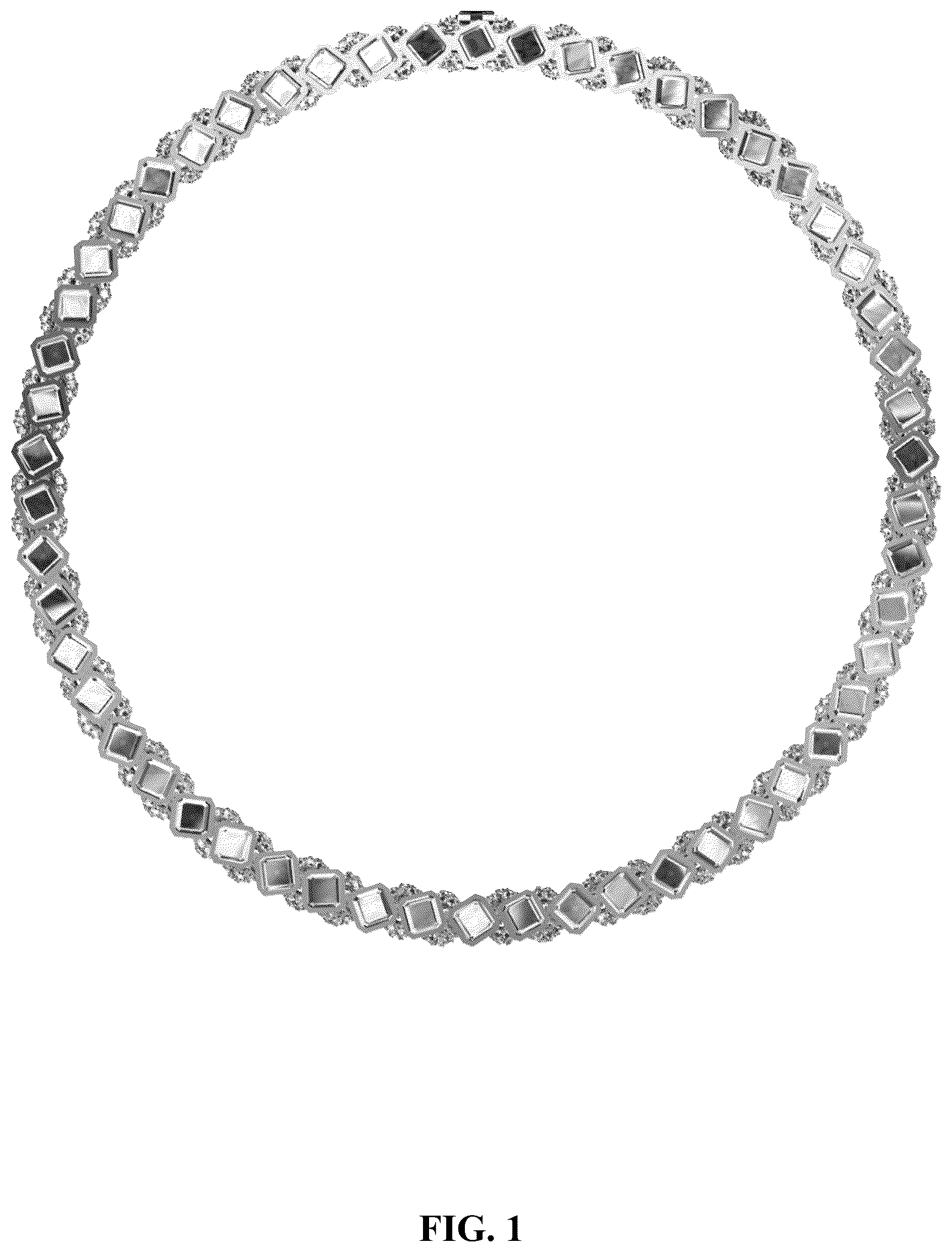 Patent USD1124937 Figure 1 – Tennis necklace
