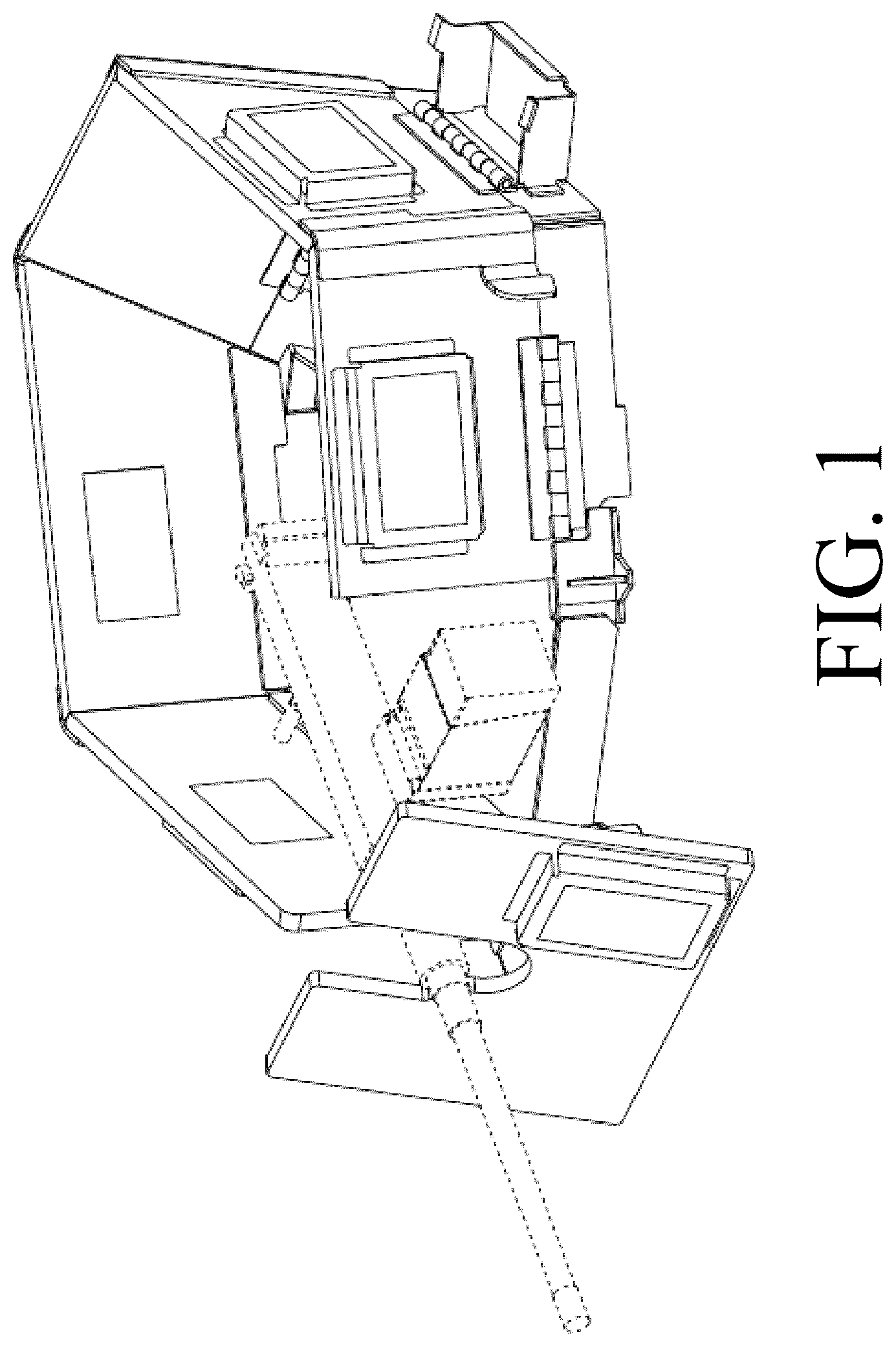 Patent USD1124955 — Armored turret enclosure with asymmetric folding panels — Figure 1