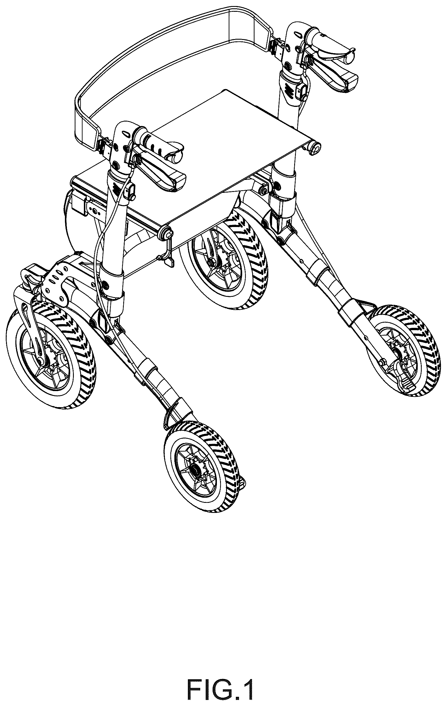 Patent USD1124967 — Four wheeled rollator — Figure 1
