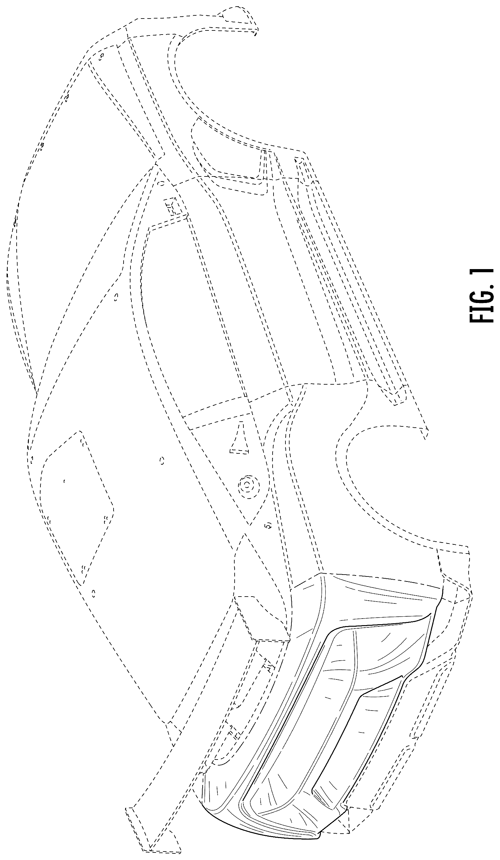 Patent USD1124979 Figure 1 – Rear bumper