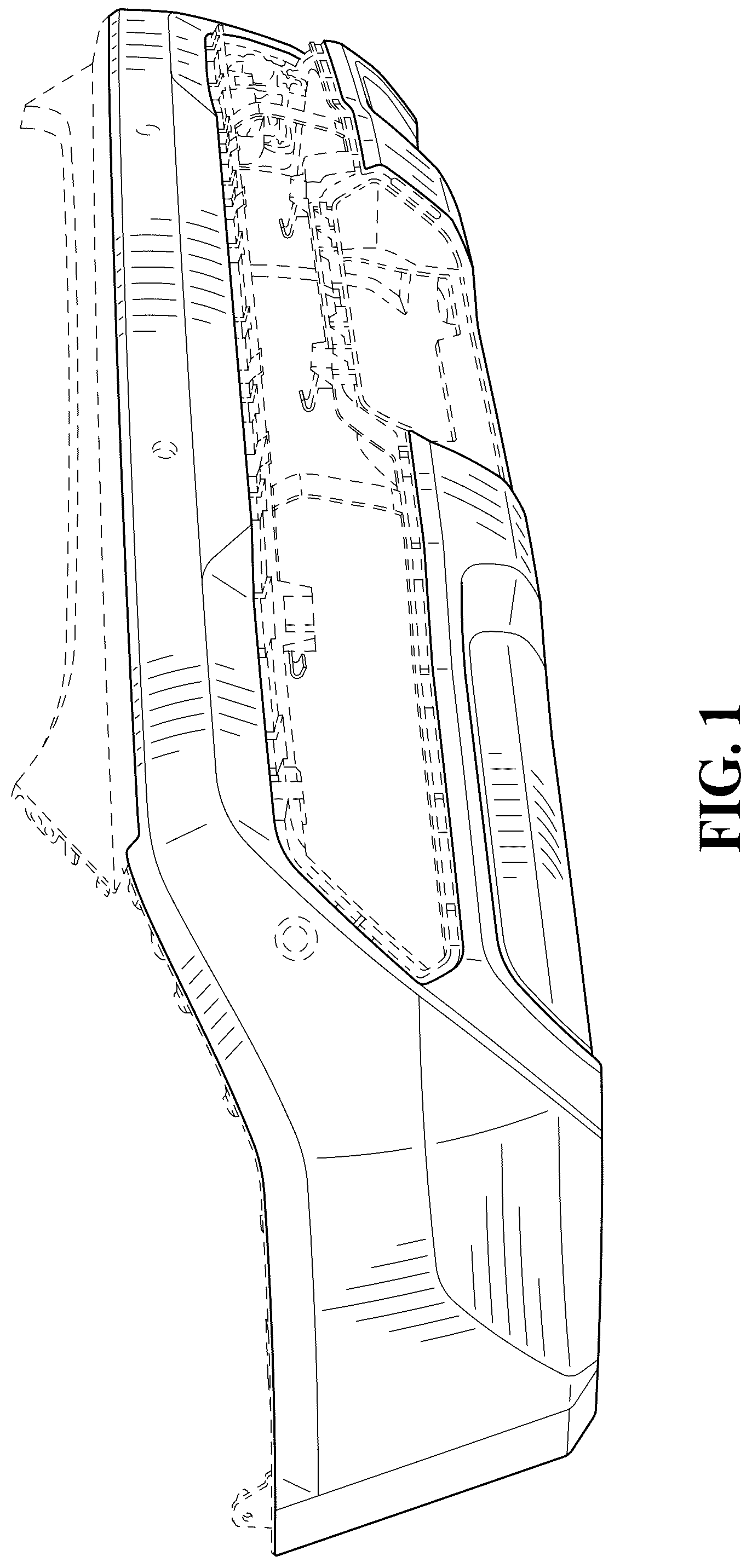Patent USD1124981 — Vehicle rear lower fascia — Figure 1