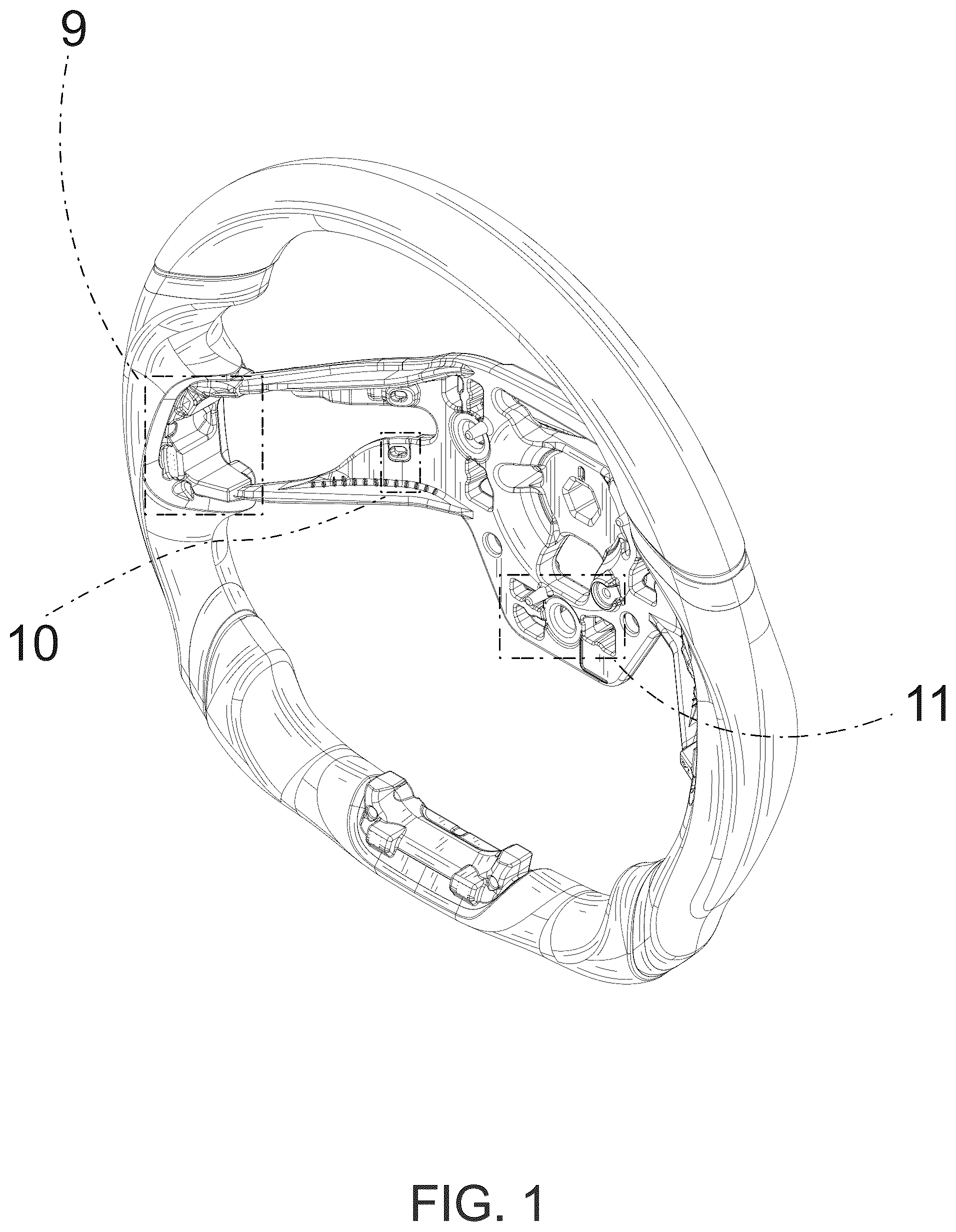 Patent USD1124990 Figure 1 – Steering wheel