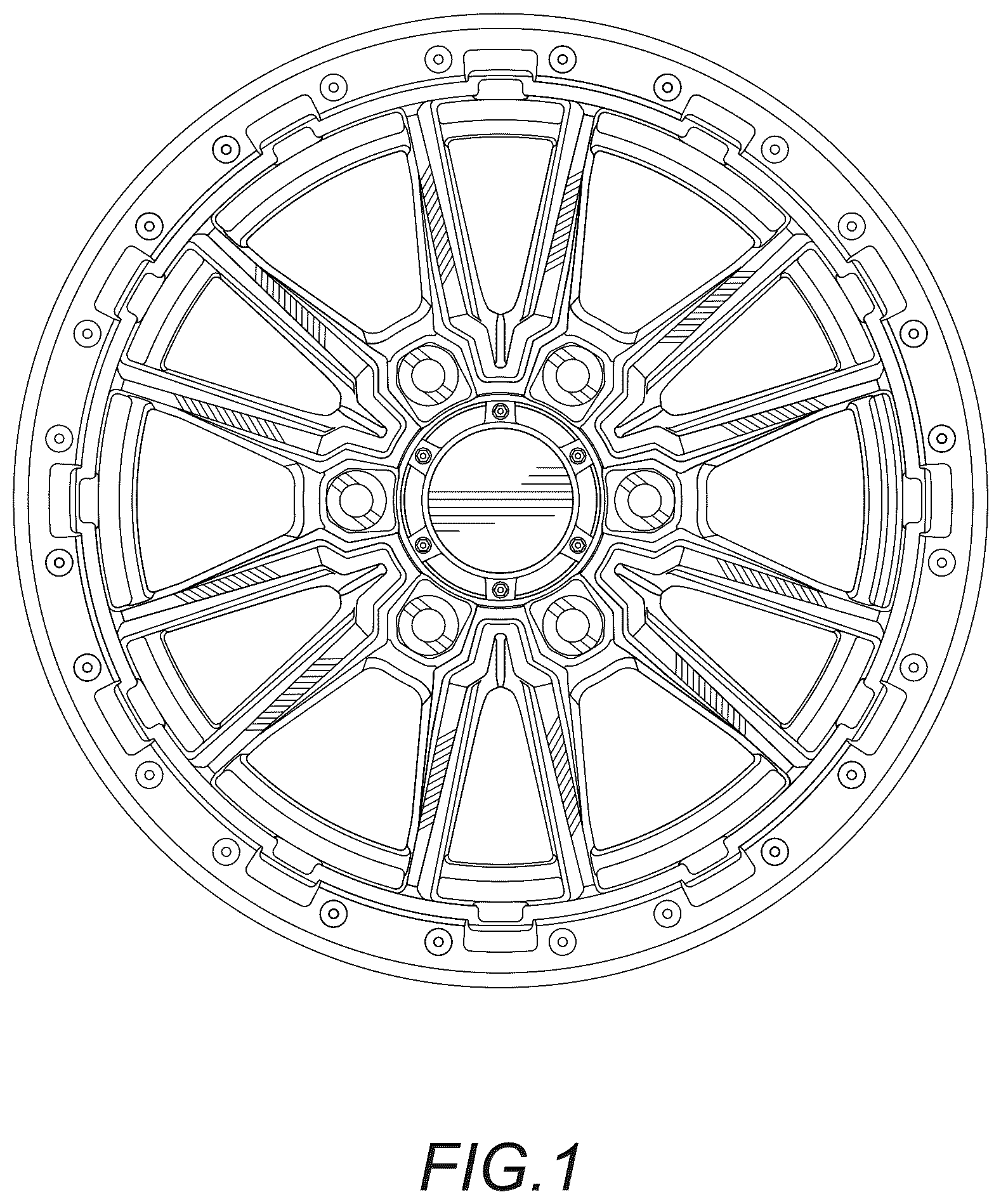 Patent USD1125002 — Automobile wheel — Figure 1