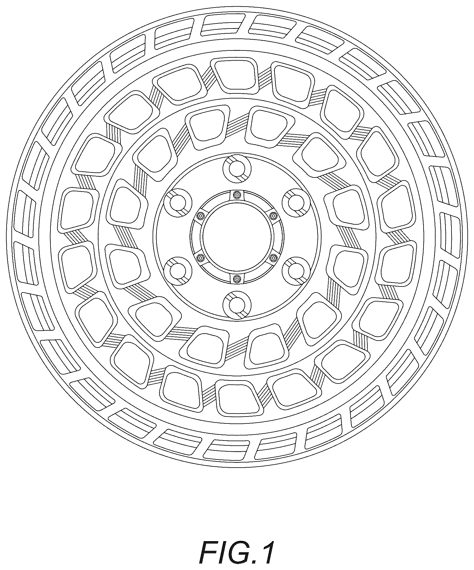 Patent USD1125003 — Automobile wheel — Figure 1