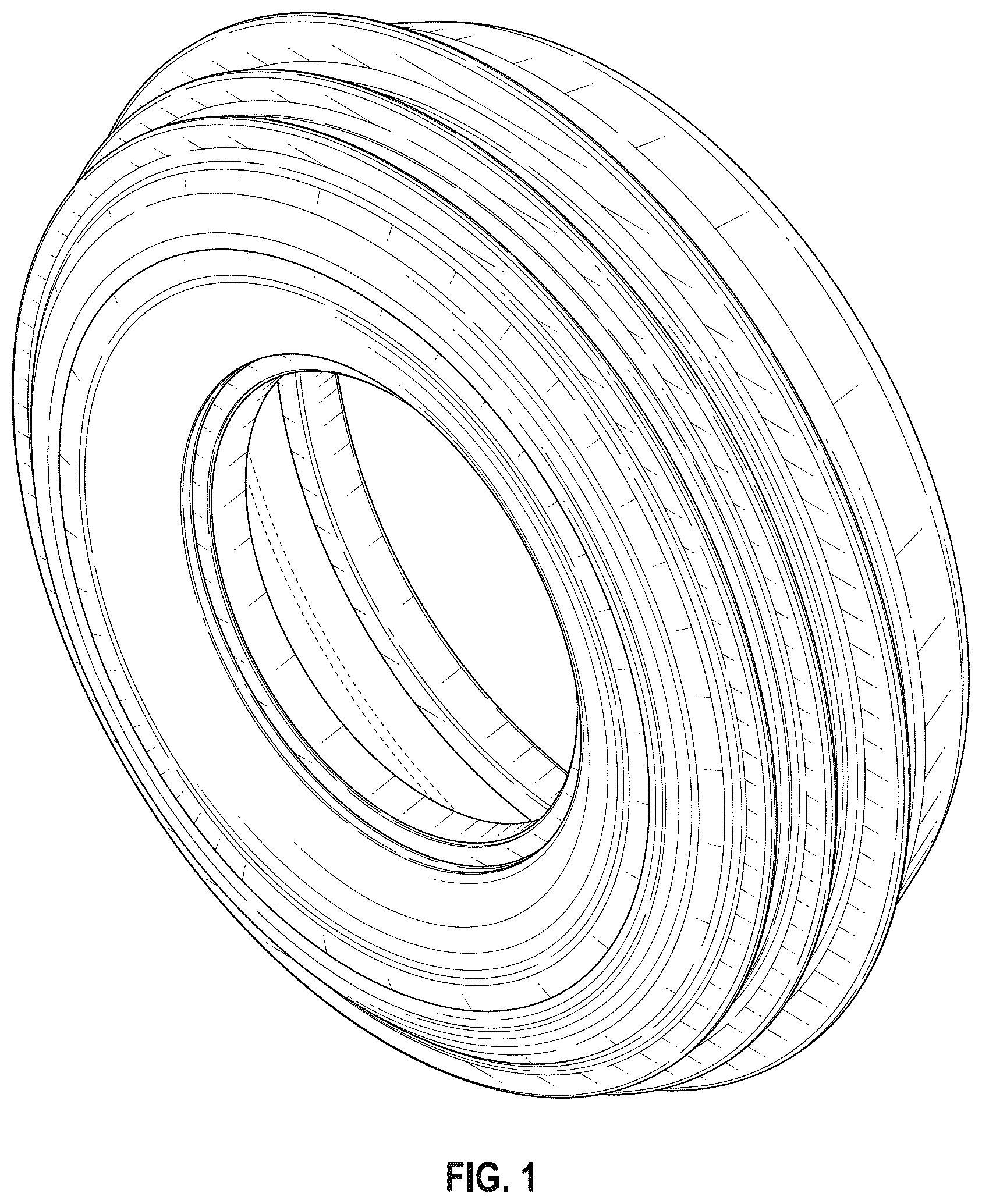 Patent USD1125015 — Model vehicle ribbed tire — Figure 1