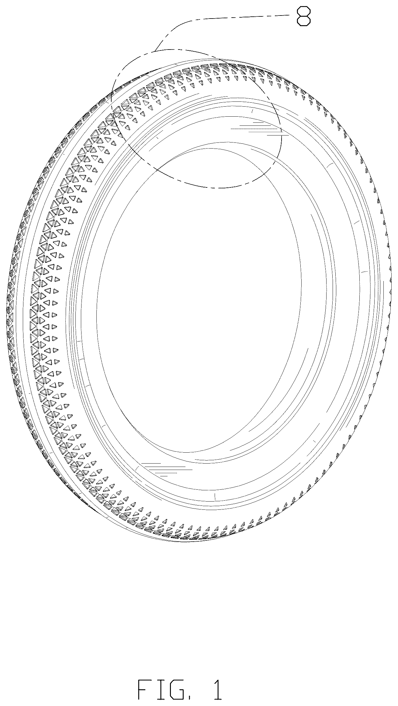 Patent USD1125019 — Tire — Figure 1
