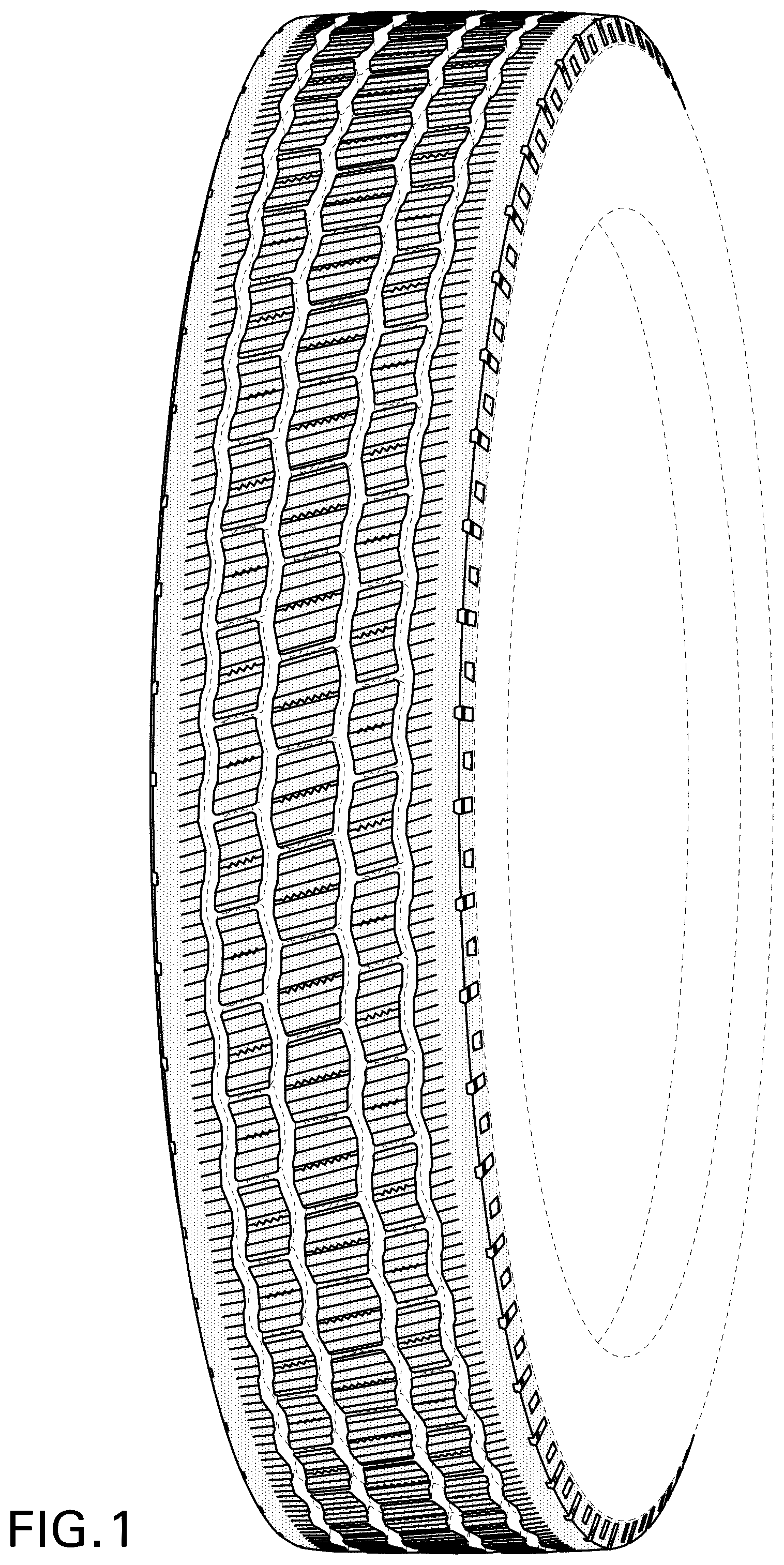 Patent USD1125024 Figure 1 – Tire