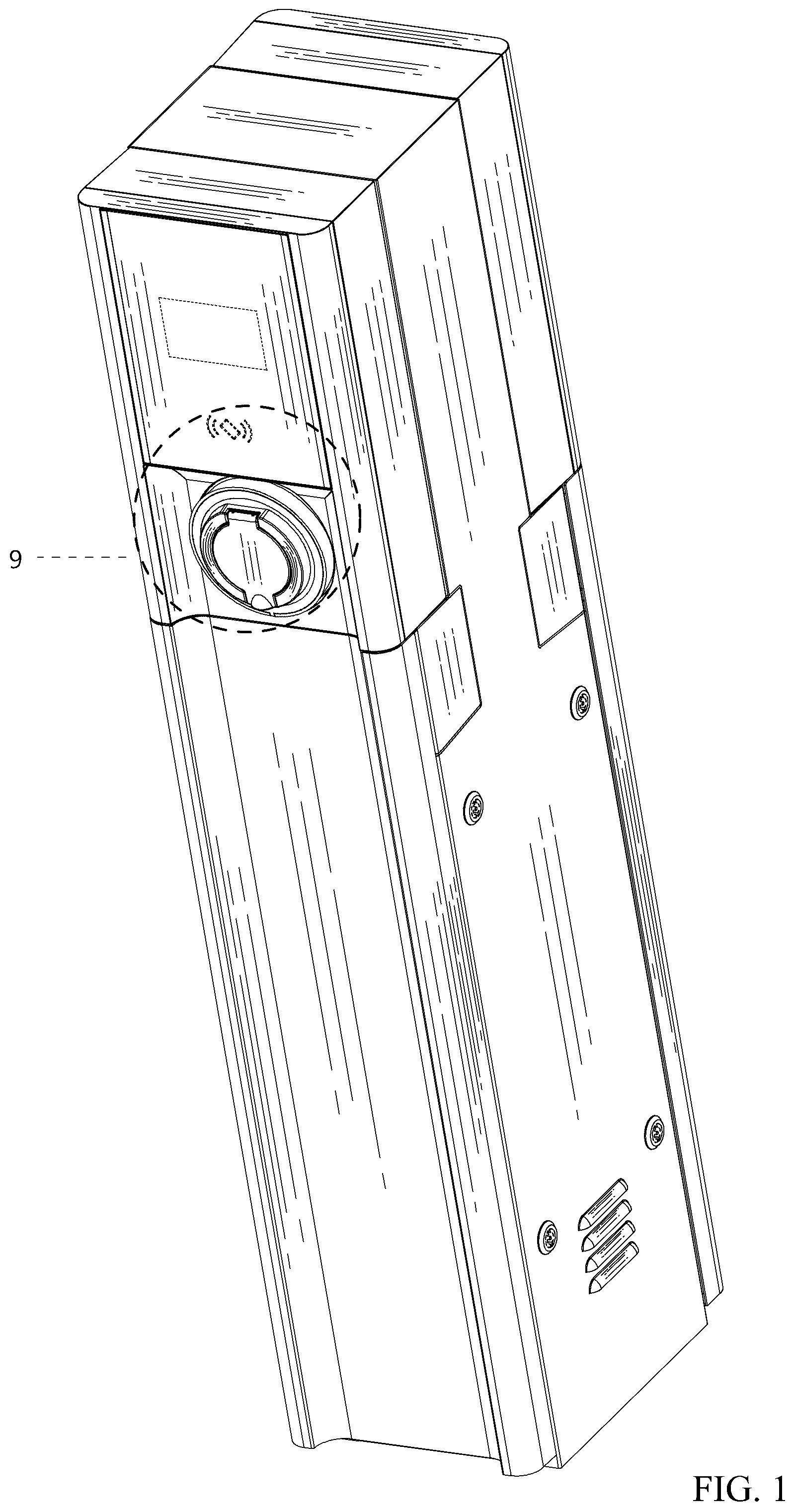 Patent USD1125039 Figure 1 – Charging station for electric vehicles