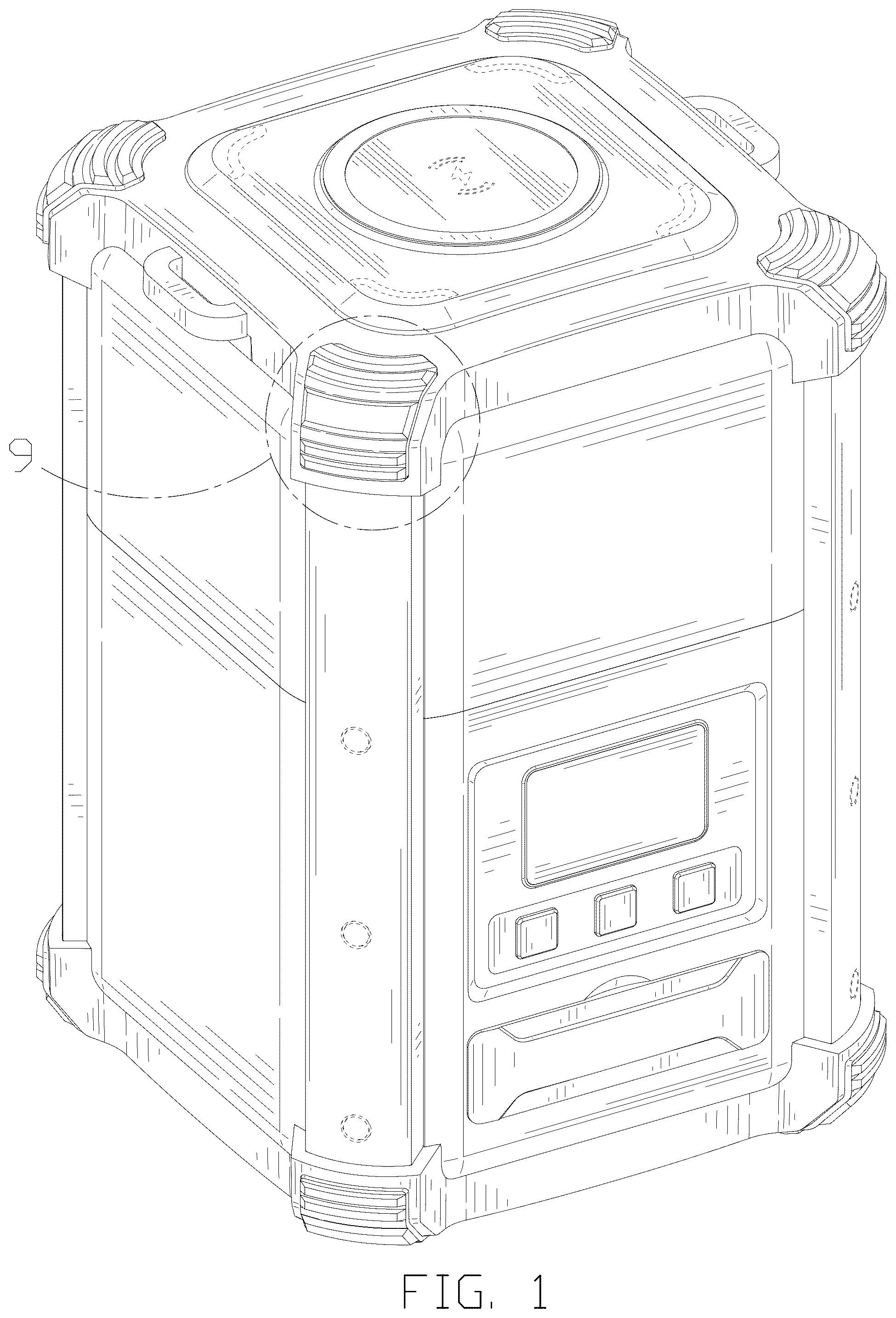 Patent USD1125055 Figure 1 – Portable power station