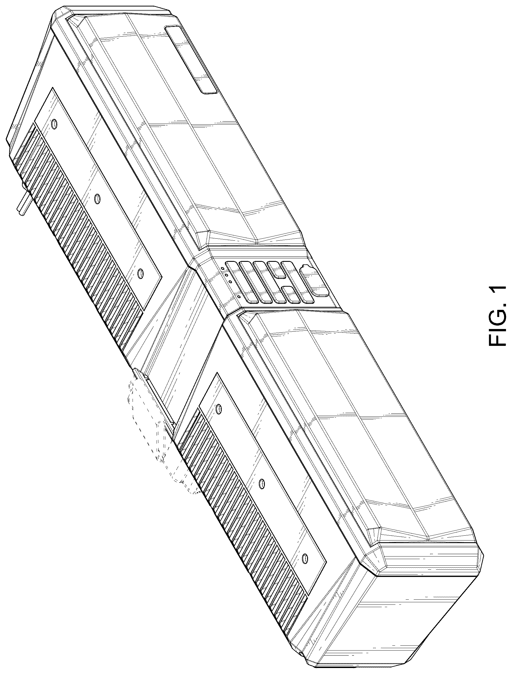 Patent USD1125112 Figure 1 – Self-powered mountable cuboid speaker bar
