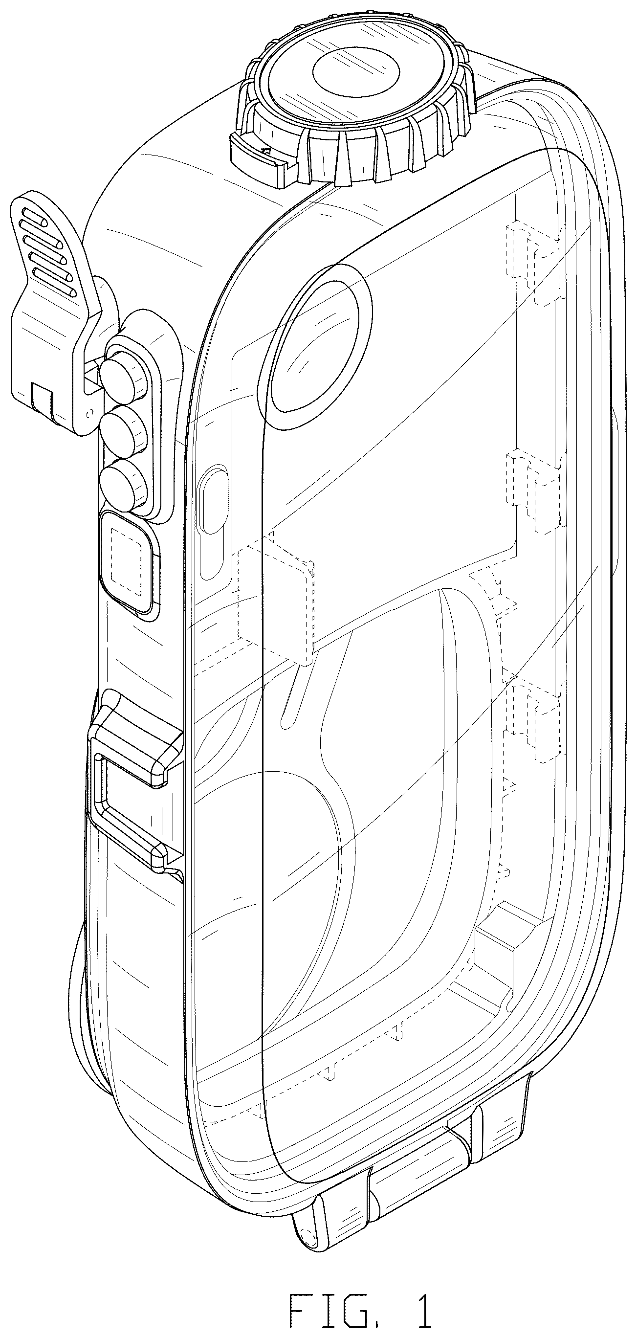 Patent USD1125135 Figure 1 – Phone case for diving