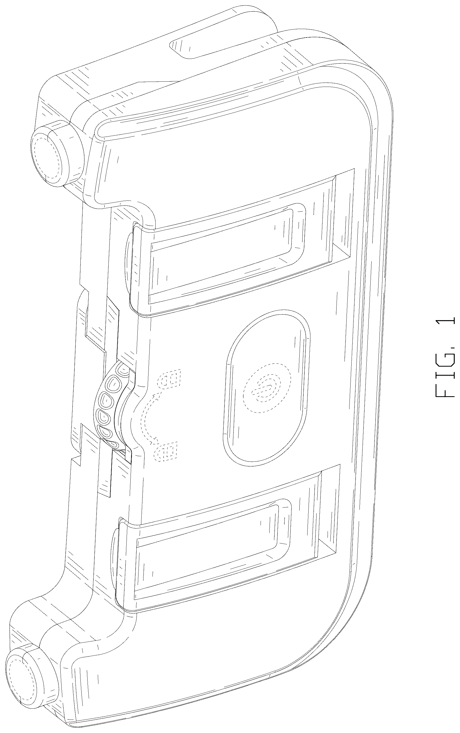 Patent USD1125143 — Electronic device holder with hooks — Figure 1