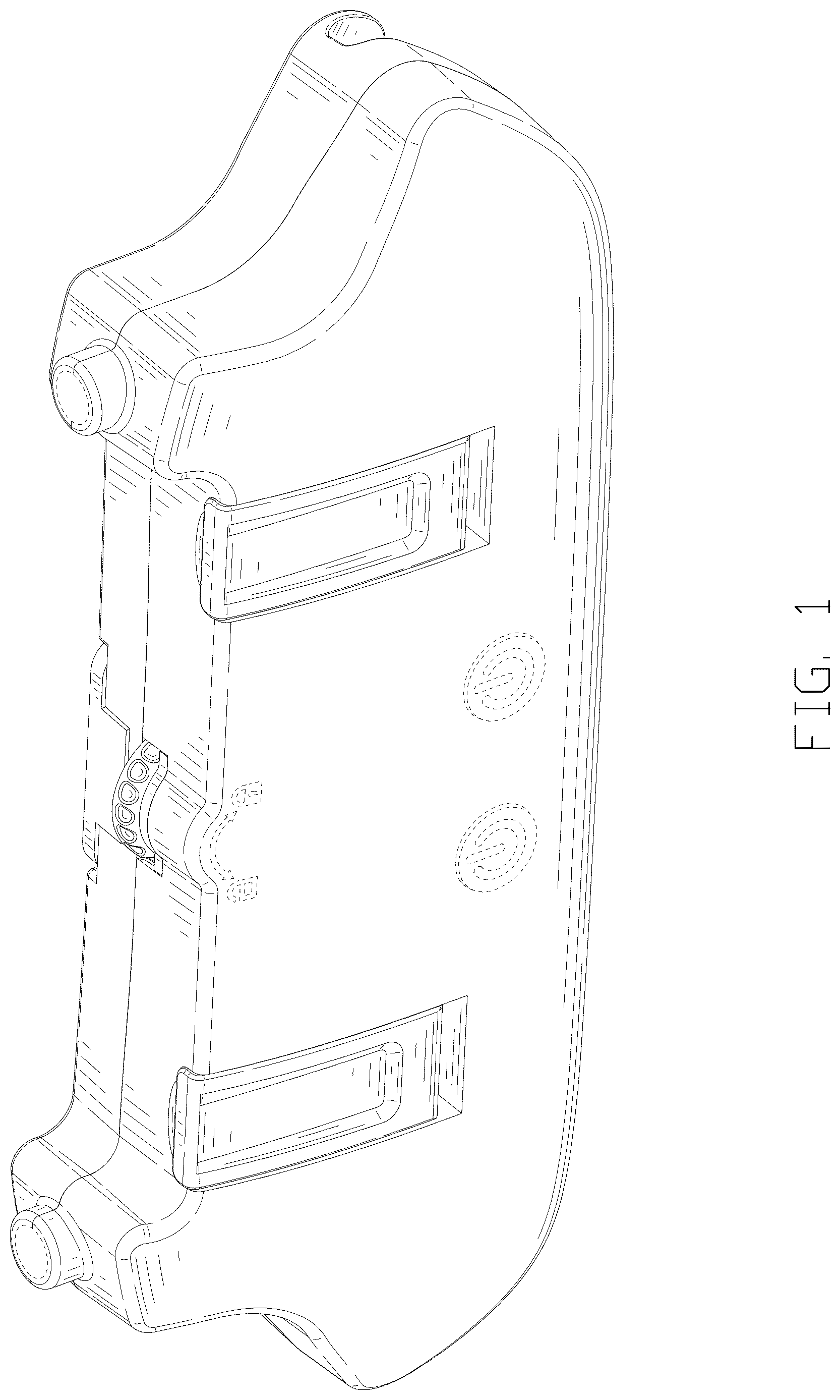 Patent USD1125145 Figure 1 – Electronic device holder with hooks