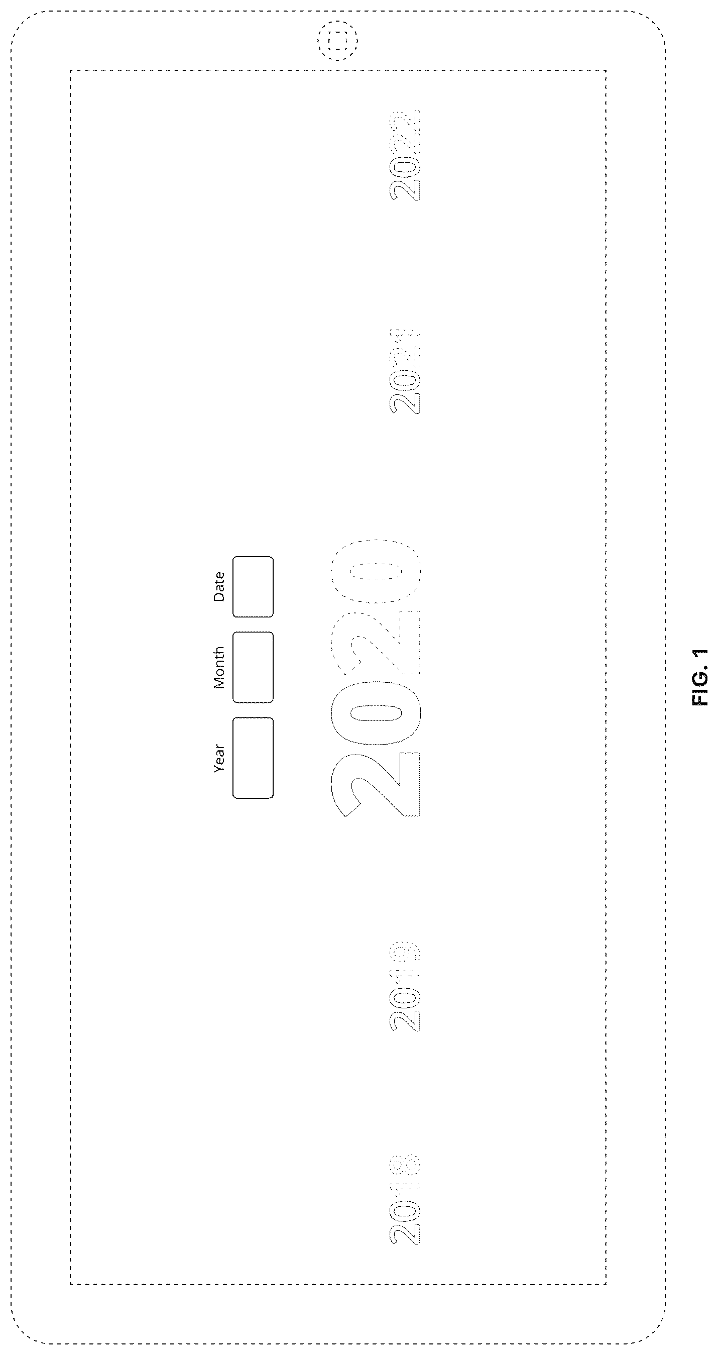 Patent USD1125196 — Display screen with animated graphical user interface for interactive date selection — Figure 1