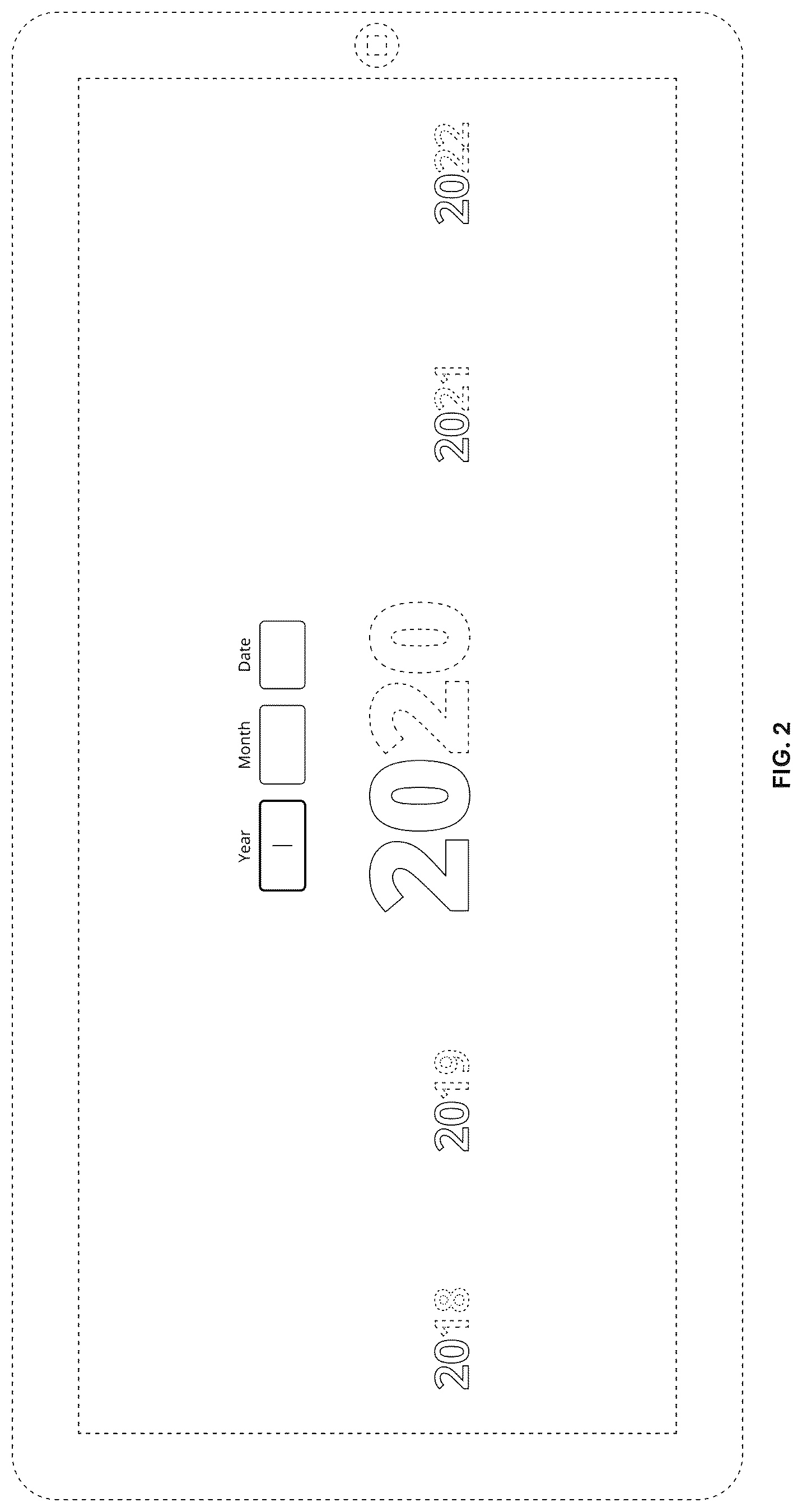 Patent USD1125196 Figure 2 – Display screen with animated graphical user interface for interactive date selection