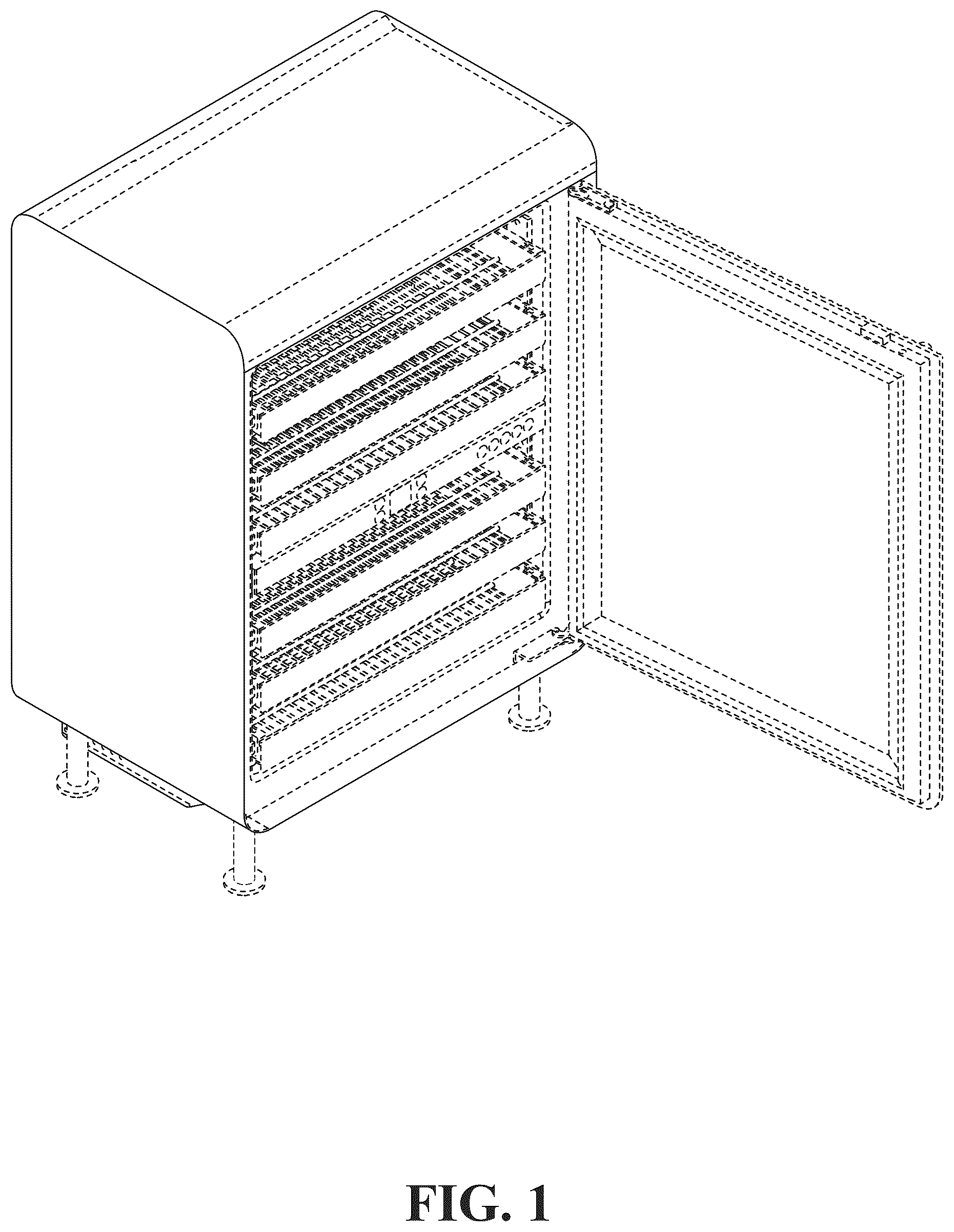 Patent USD1125292 Figure 1 – Refrigerator
