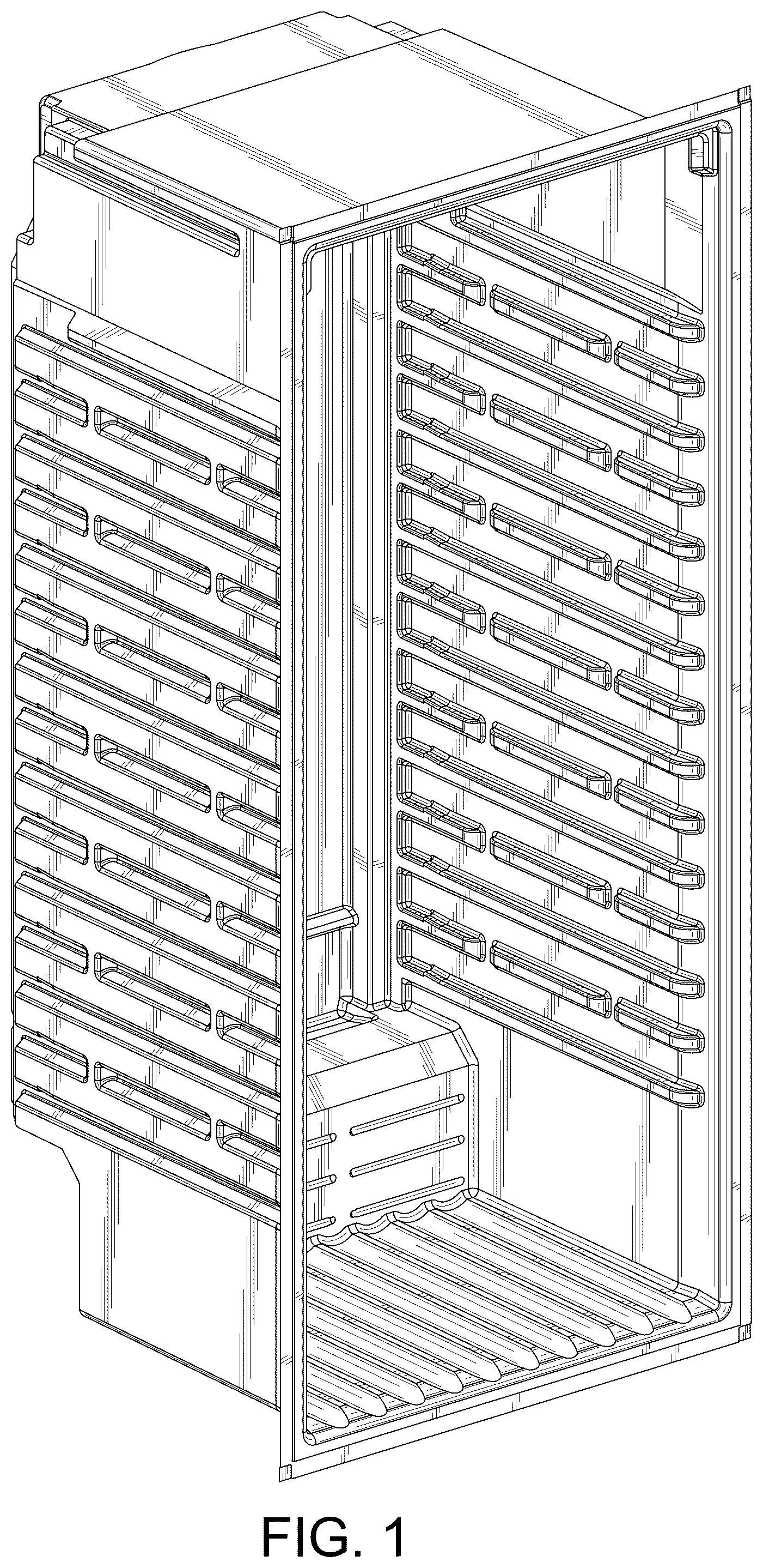 Patent USD1125297 Figure 1 – Lining for beef refrigeration display cabinet