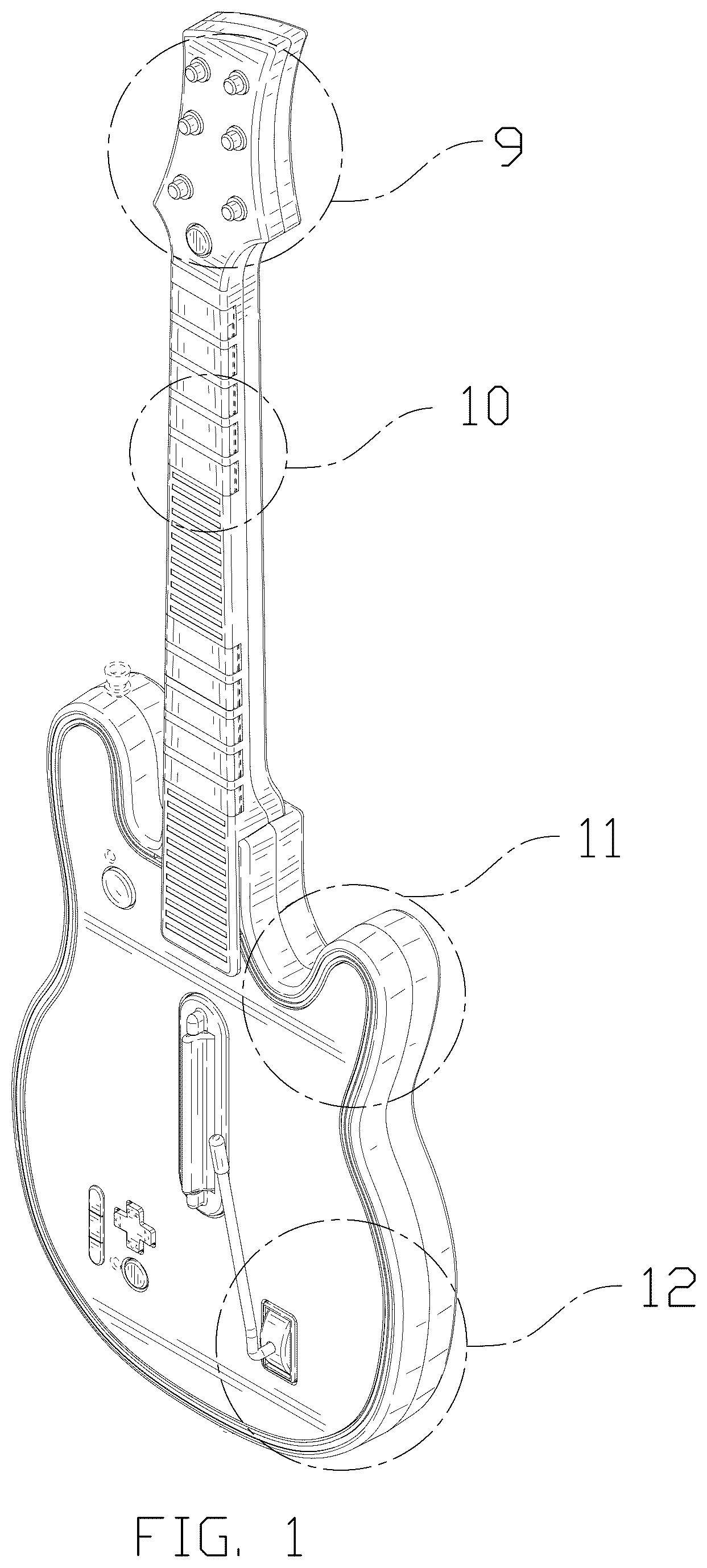 Patent USD1125376 Figure 1 – Wireless guitar controller