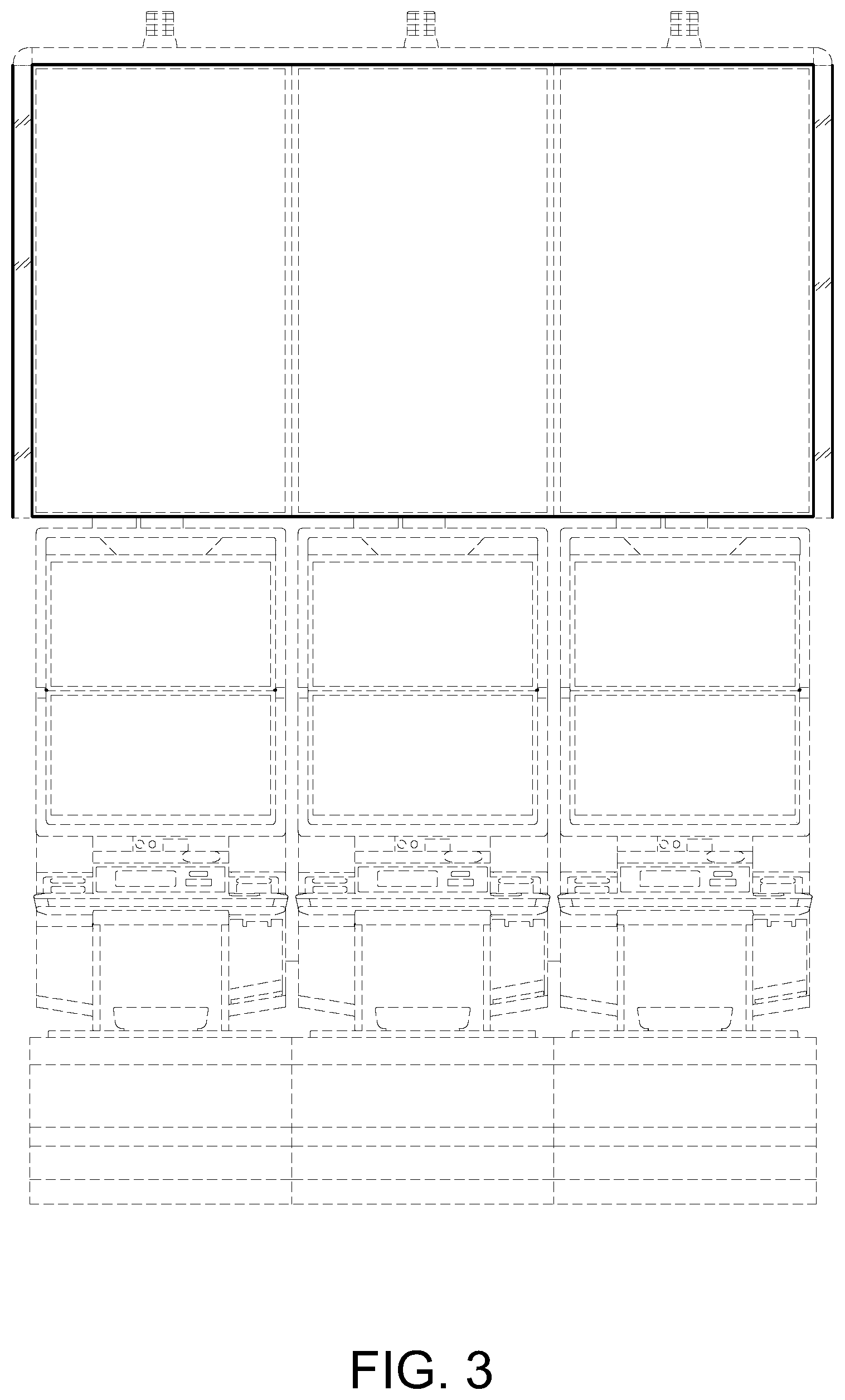 Patent USD1125378 Figure 3 – Bank of gaming machines including light bar