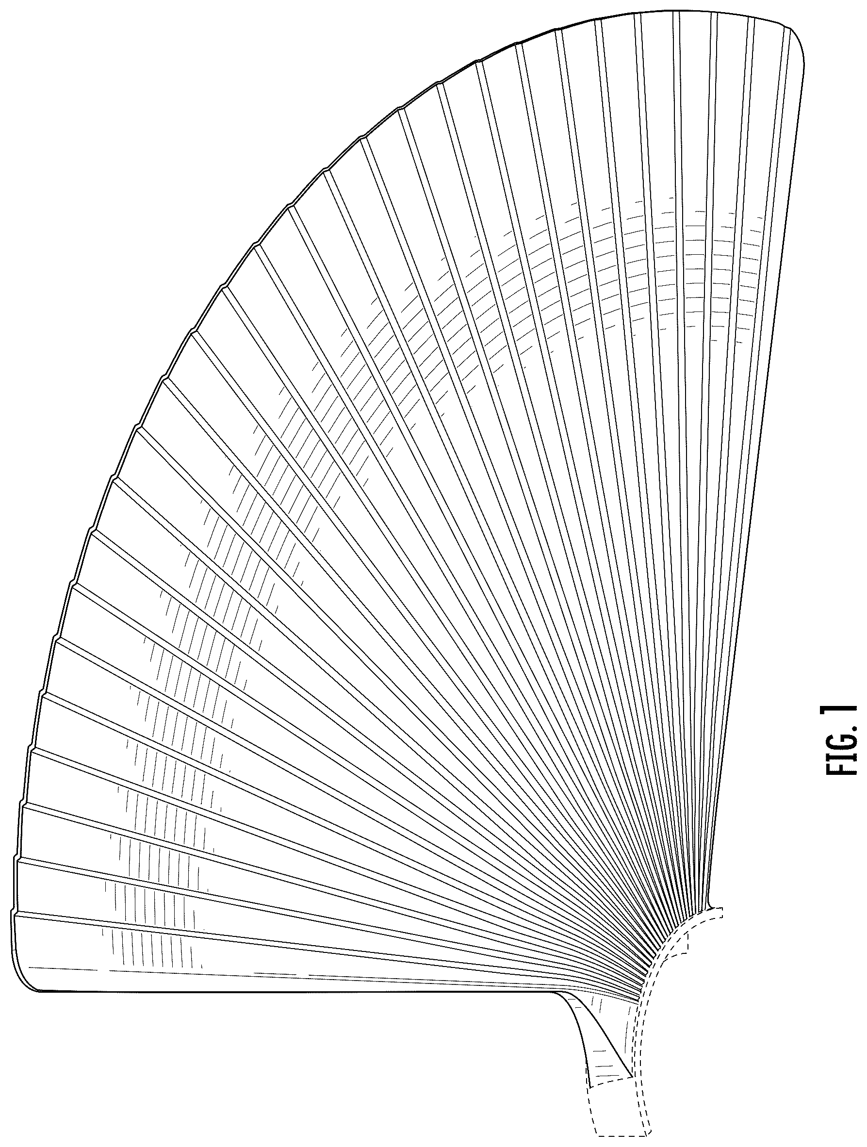 Patent USD1125512 Figure 1 – Ceiling fan blade