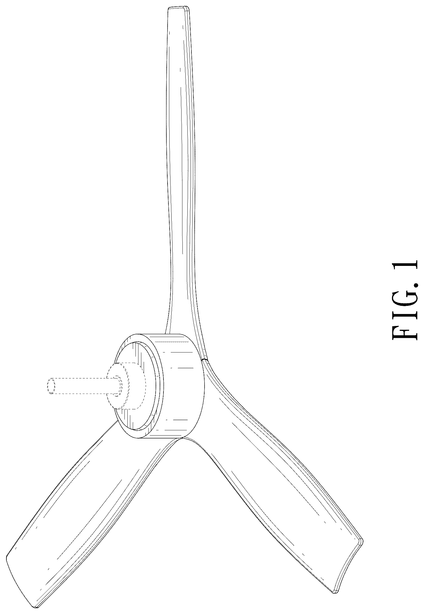 Patent USD1125518 Figure 1 – Ceiling fan
