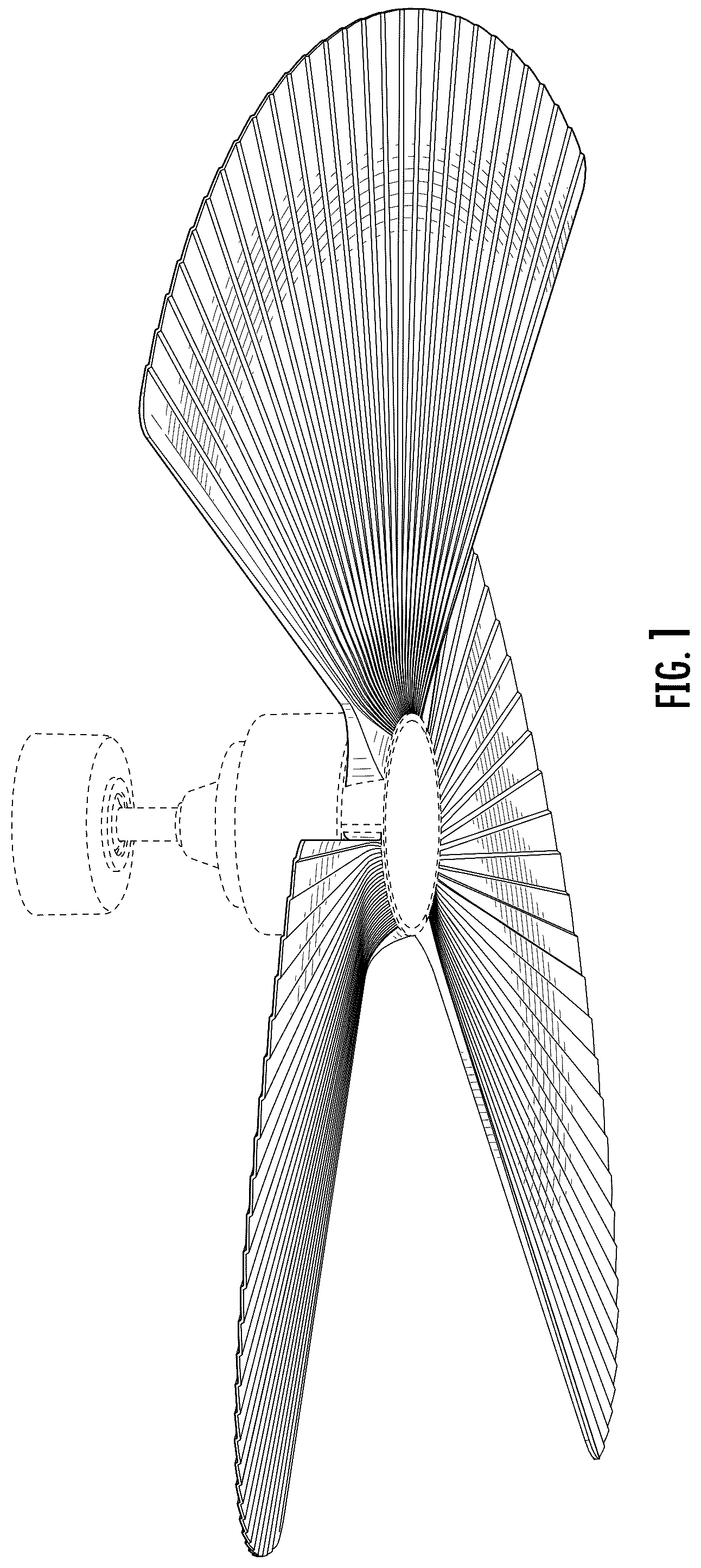 Patent USD1125521 Figure 1 – Ceiling fan