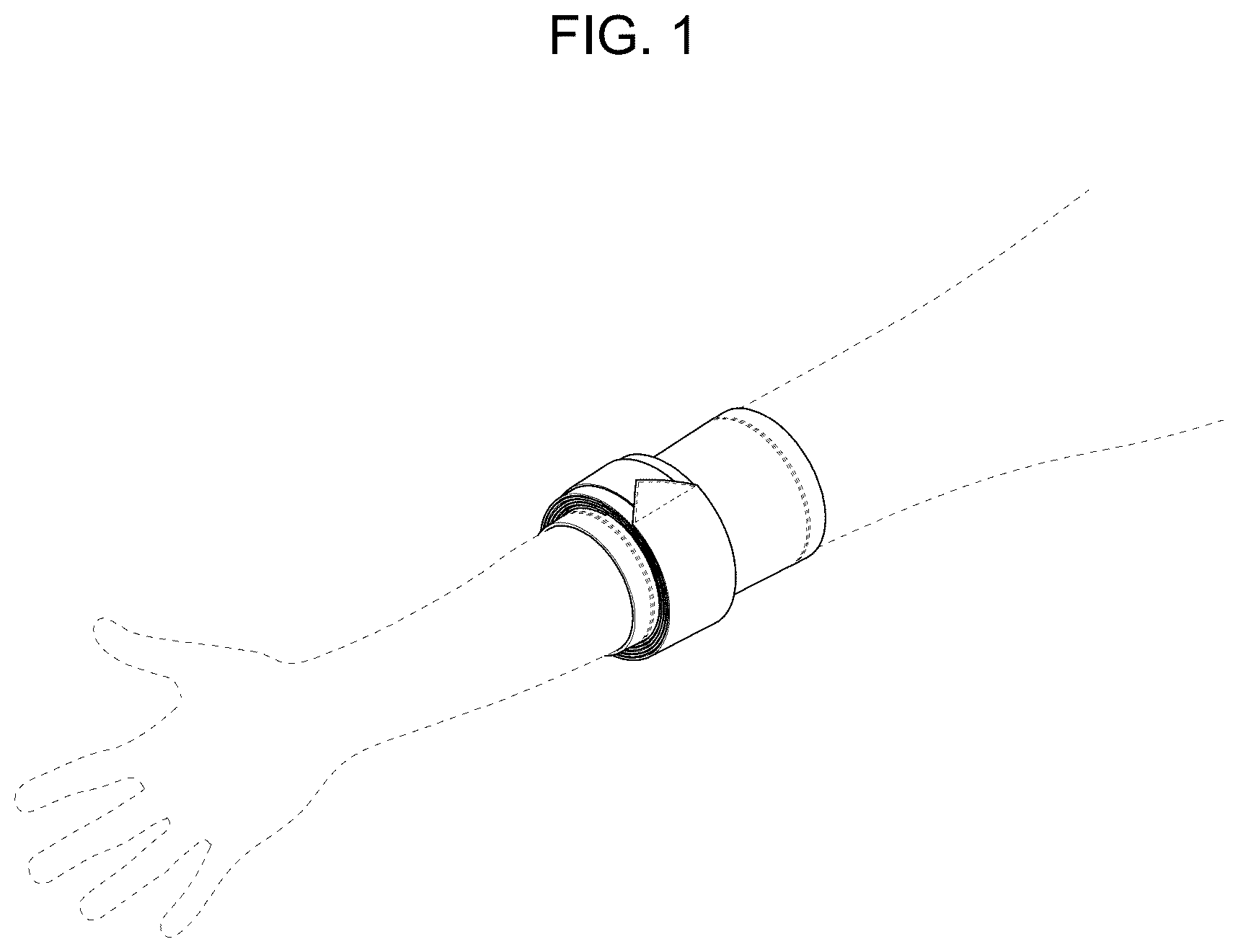 Patent USD1125565 — Compression sleeve having strap — Figure 1