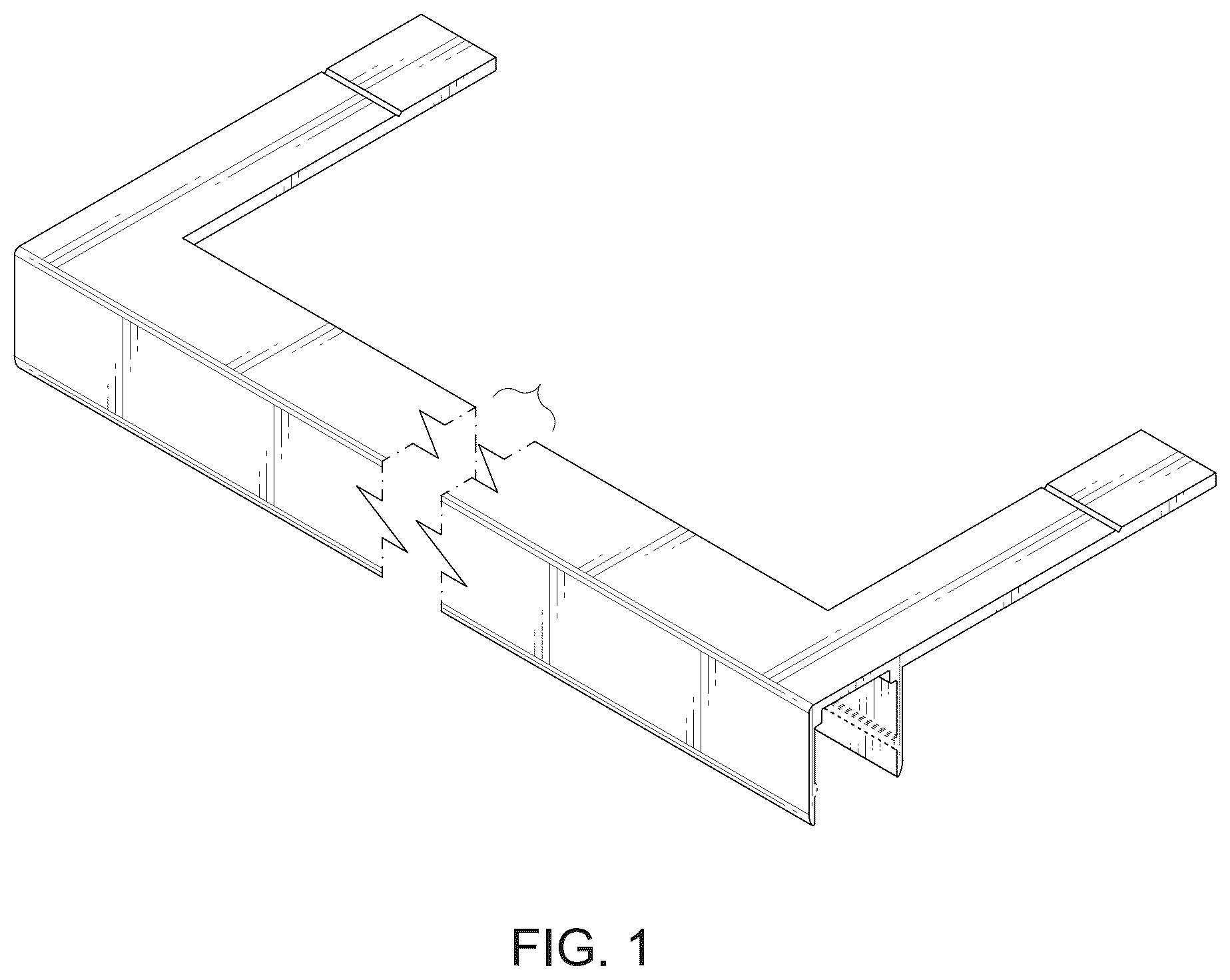 Patent USD1125654 — LED strip light mounting track — Figure 1