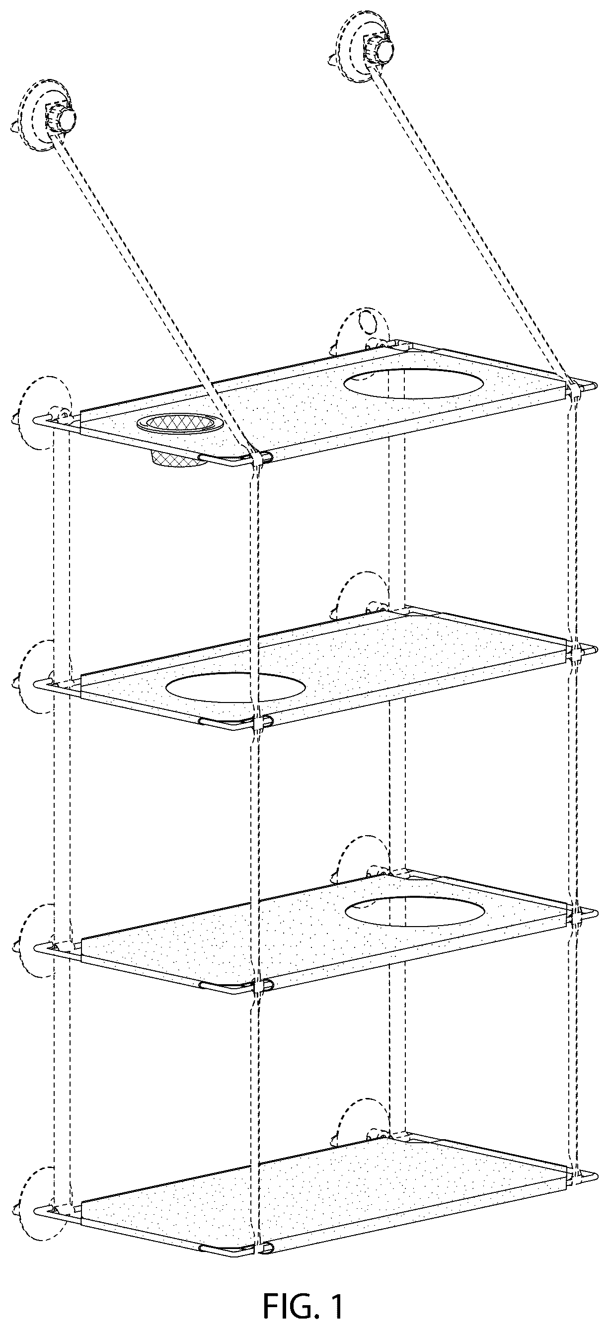 Patent USD1125711 Figure 1 – 4-tier pet lounger