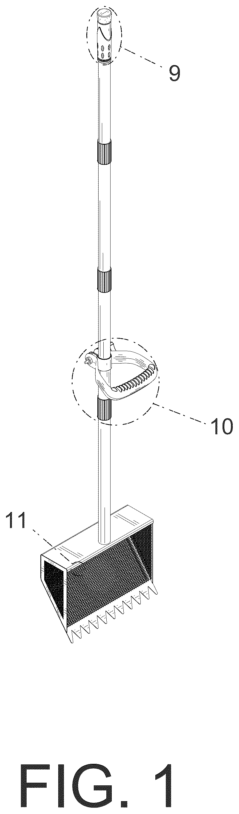 Patent USD1125728 Figure 1 – Chicken poop scooper