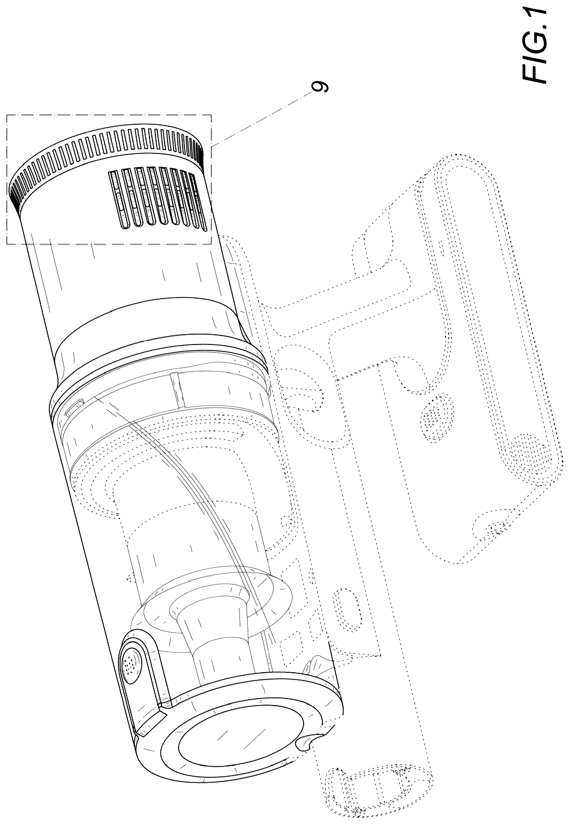 Patent USD1125739 Figure 1 – Handheld vacuum cleaner