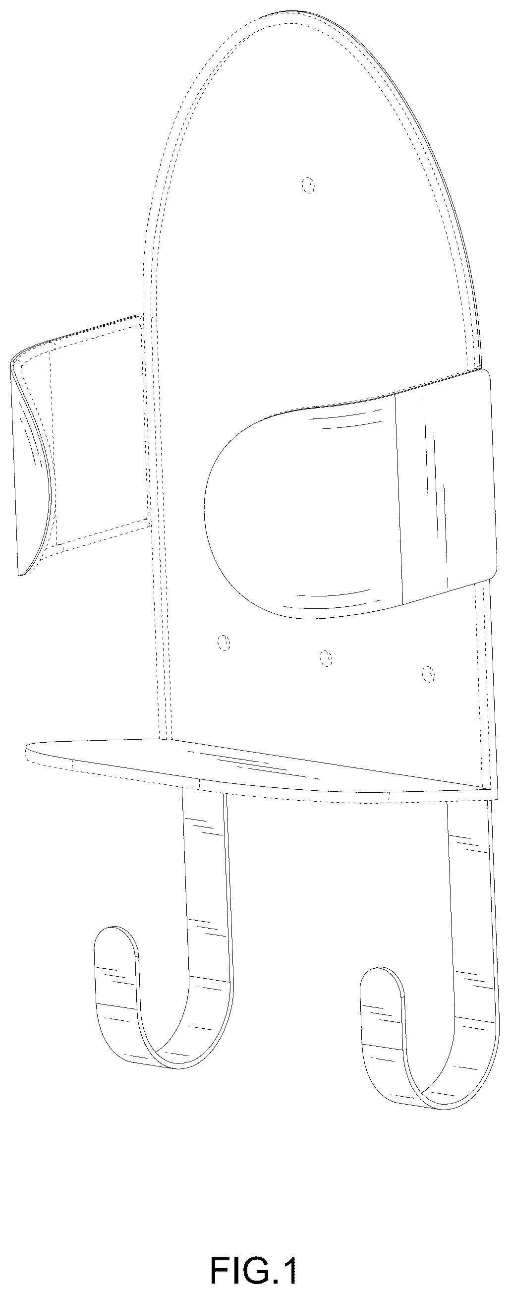Patent USD1125755 Figure 1 – Ironing board holder
