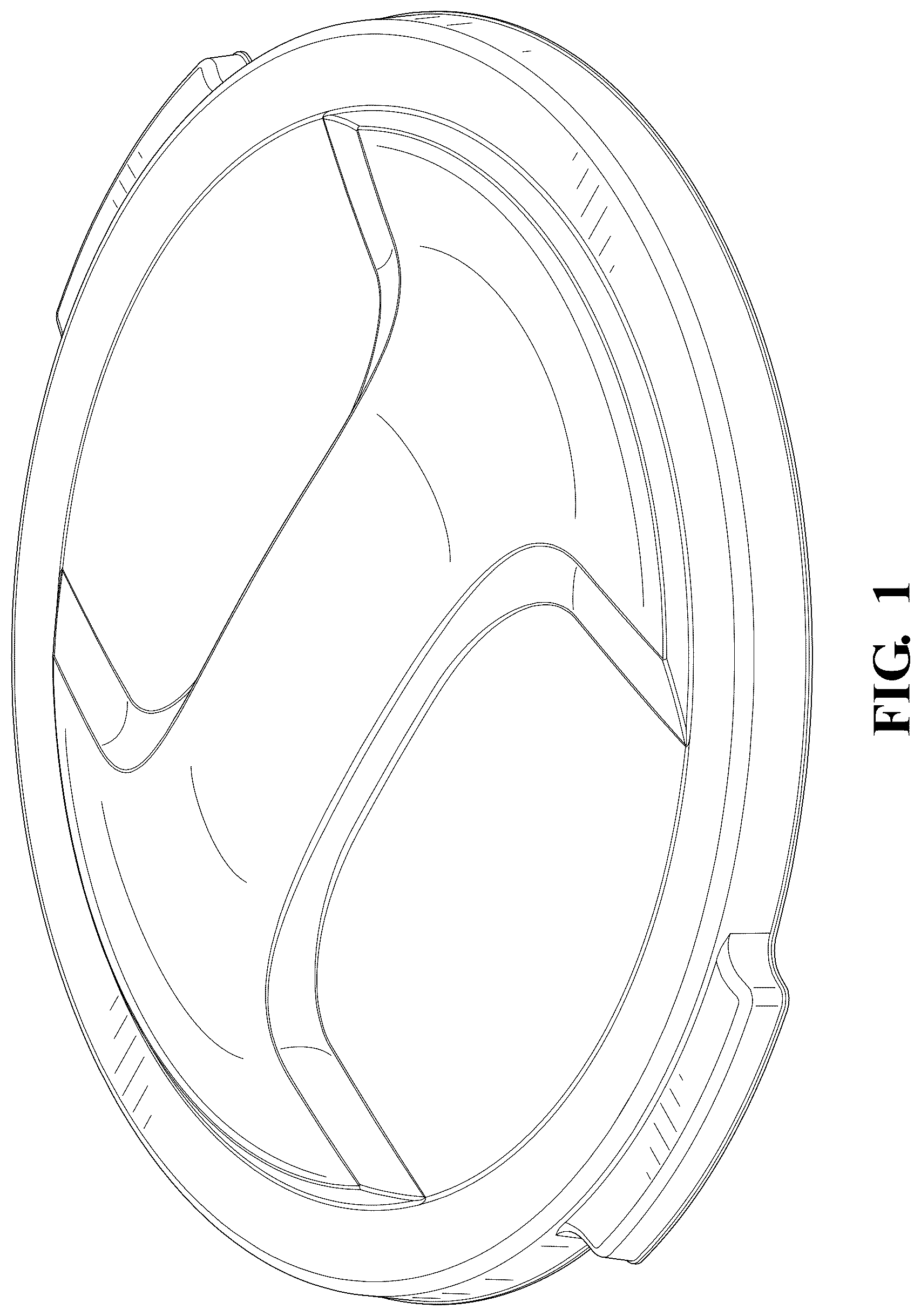 Patent USD1125768 Figure 1 – Trash can lid