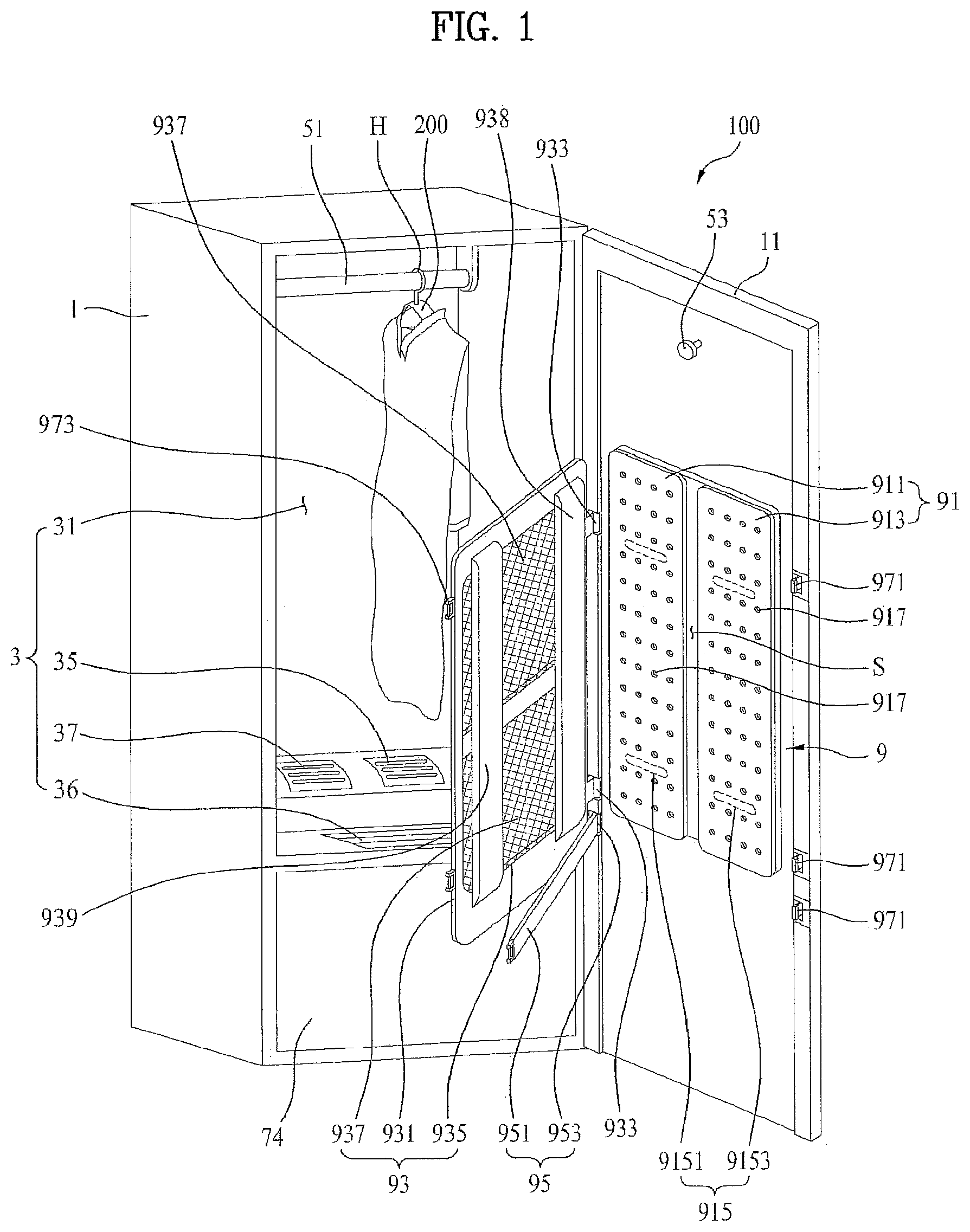 Patent USRE050876 — Laundry treating apparatus — Figure 1